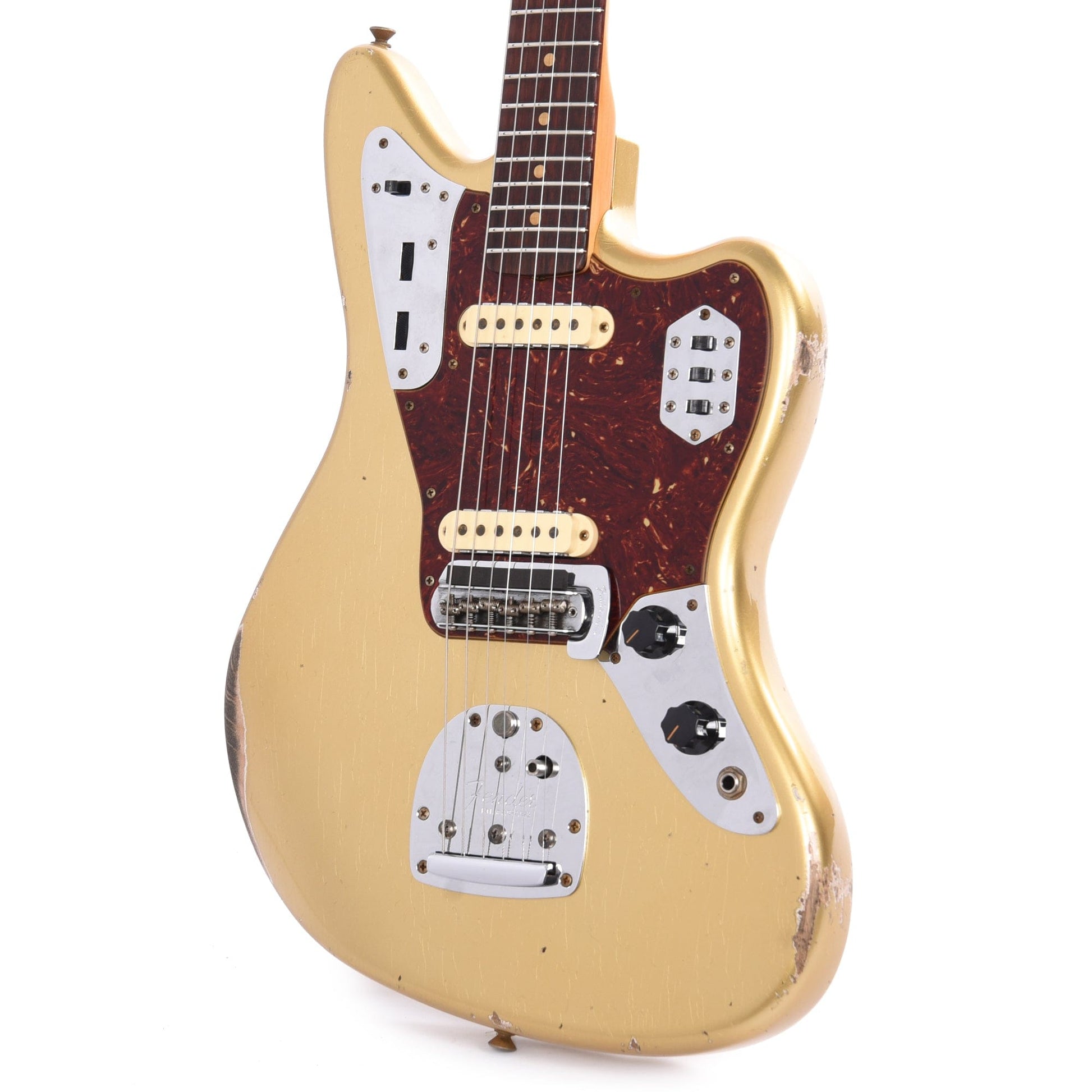 Fender Custom Shop 1962 Jaguar Relic Aztec Gold w/Painted Headcap Electric Guitars / Solid Body