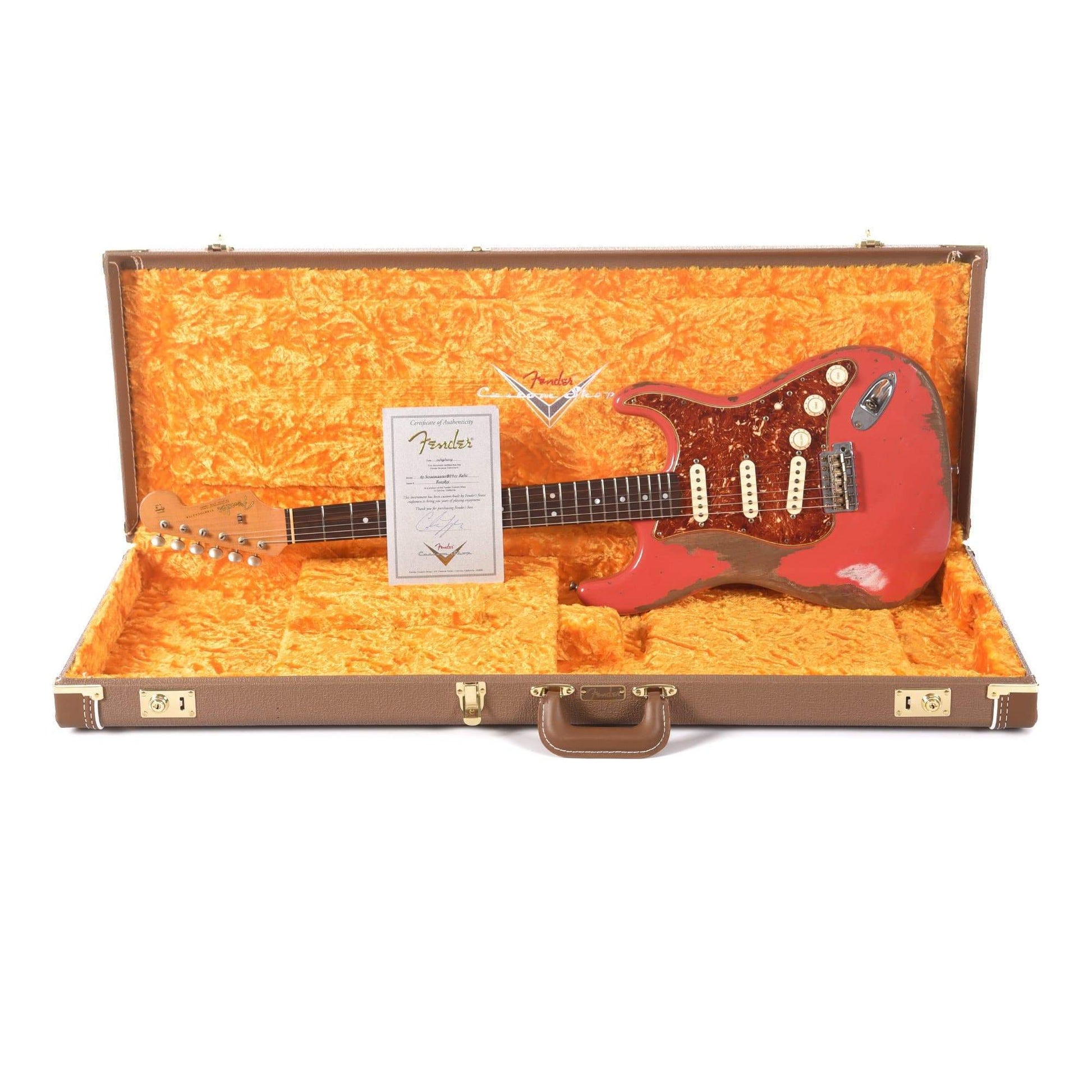 Fender Custom Shop 1963 Stratocaster Heavy Relic Aged Fiesta Red Master Built by Carlos Lopez Electric Guitars / Solid Body