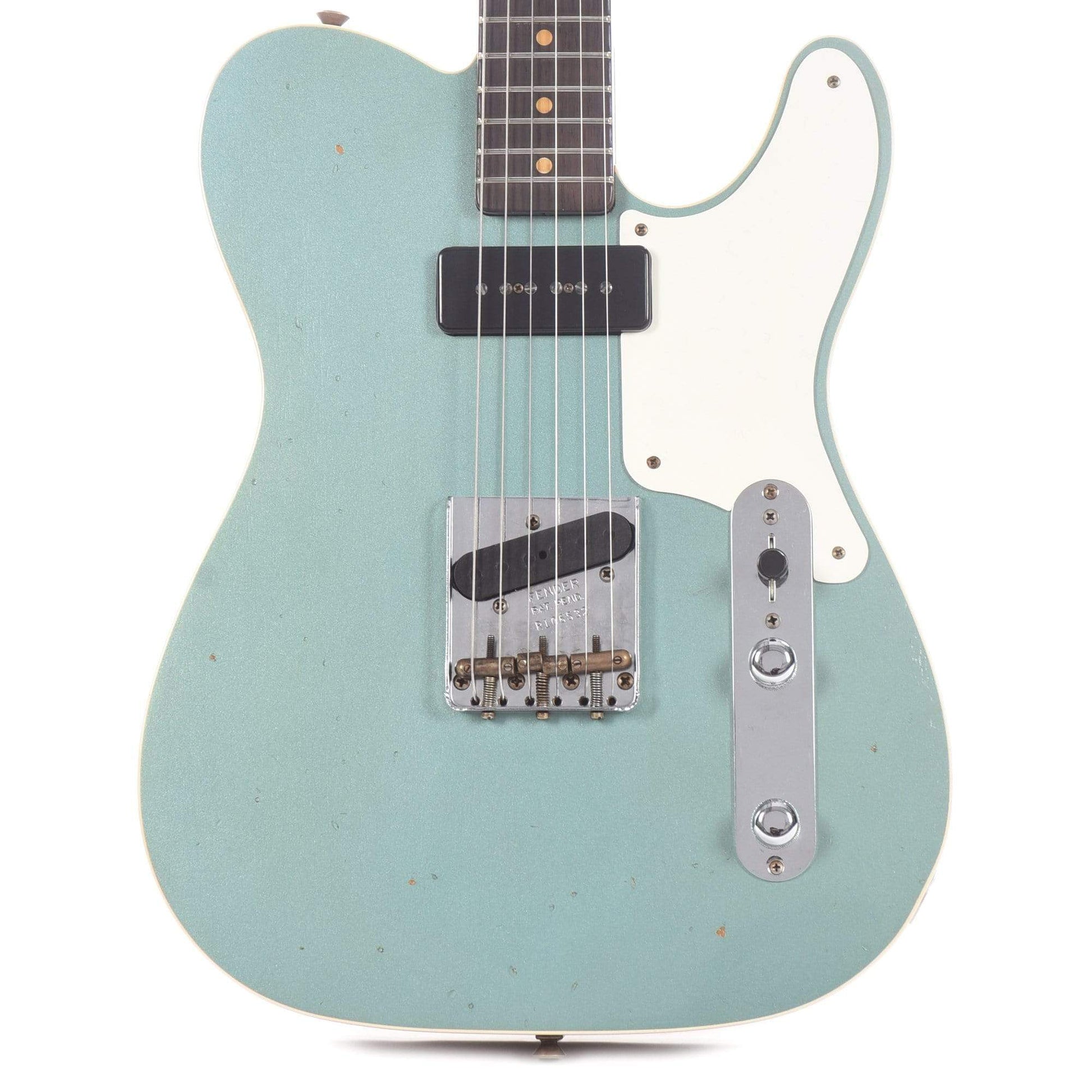 Fender Custom Shop 2020 Limited Edition P90 Mahogany Telecaster Journeyman Aged Firemist Silver Electric Guitars / Solid Body