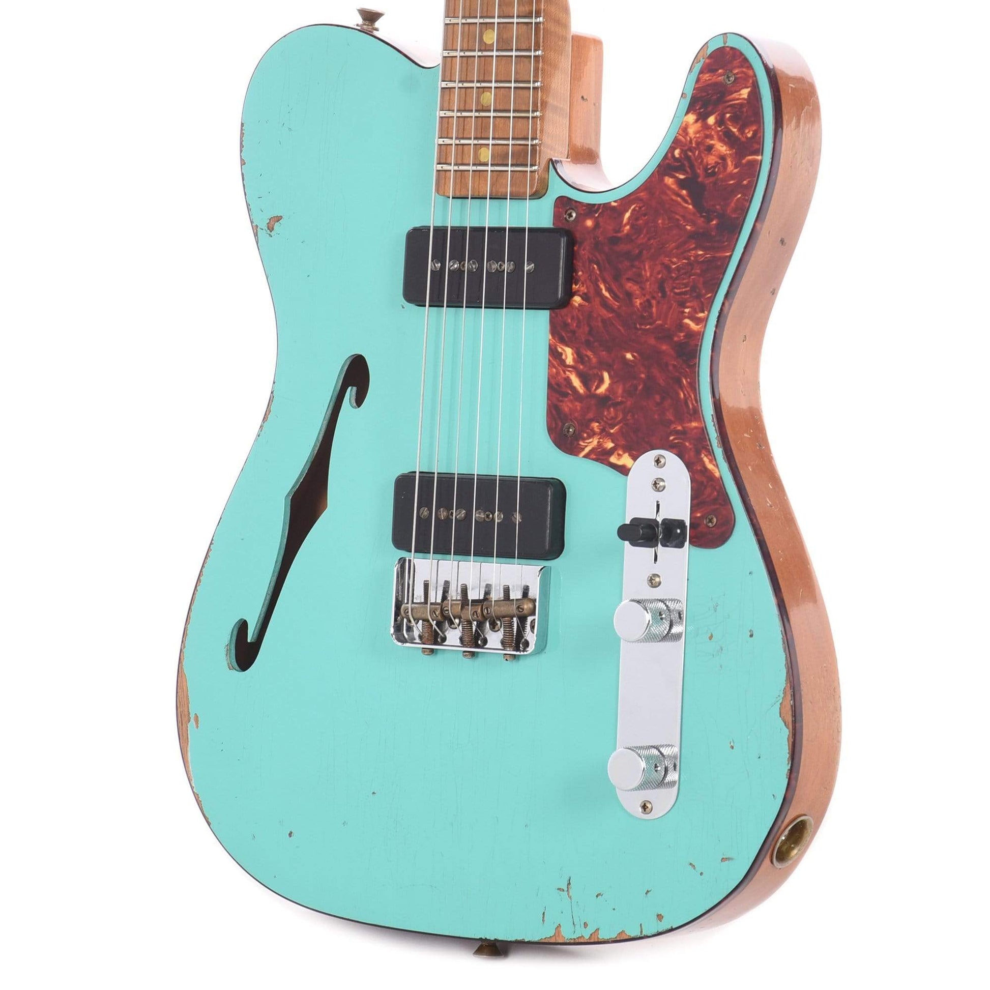 Fender Custom Shop 2020 Limited Edition P90 Thinline Telecaster Relic Seafoam Green Electric Guitars / Solid Body