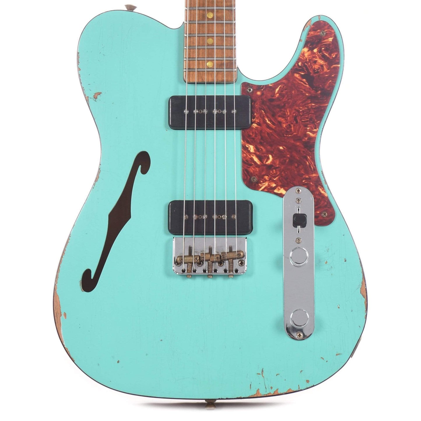 Fender Custom Shop 2020 Limited Edition P90 Thinline Telecaster Relic Seafoam Green Electric Guitars / Solid Body