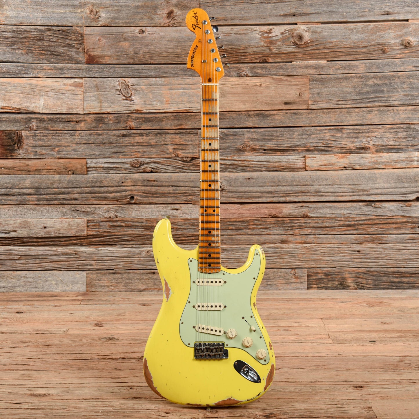 Fender Custom Shop '69 Stratocaster Heavy Relic w/ Reverse Headstock Yellow Heavy Relic 2016 Electric Guitars / Solid Body