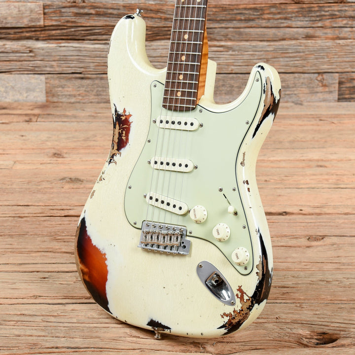 Fender Custom Shop GT11 Stratocaster Heavy Relic Aged Olympic White Ov ...