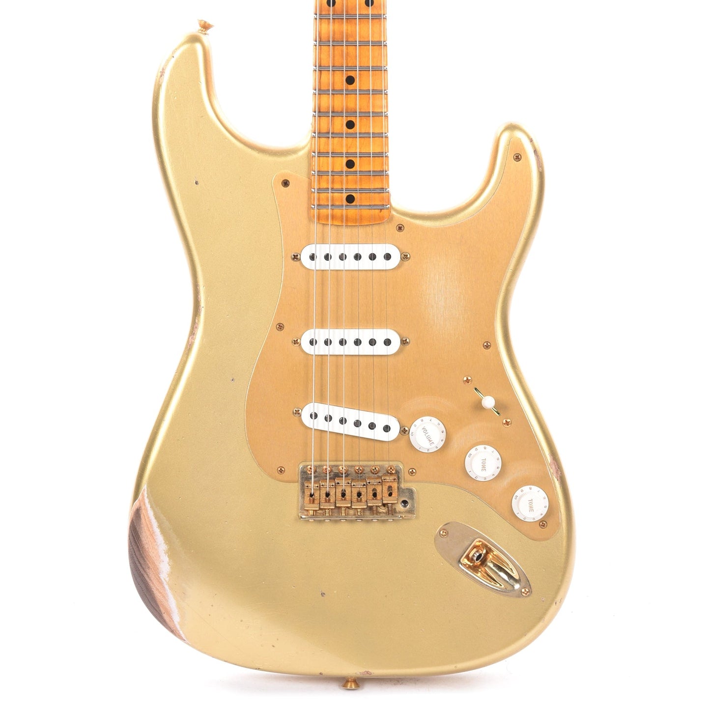 Fender Custom Shop Limited Edition 1955 Bone Tone Stratocaster Relic Aged HLE Gold Electric Guitars / Solid Body