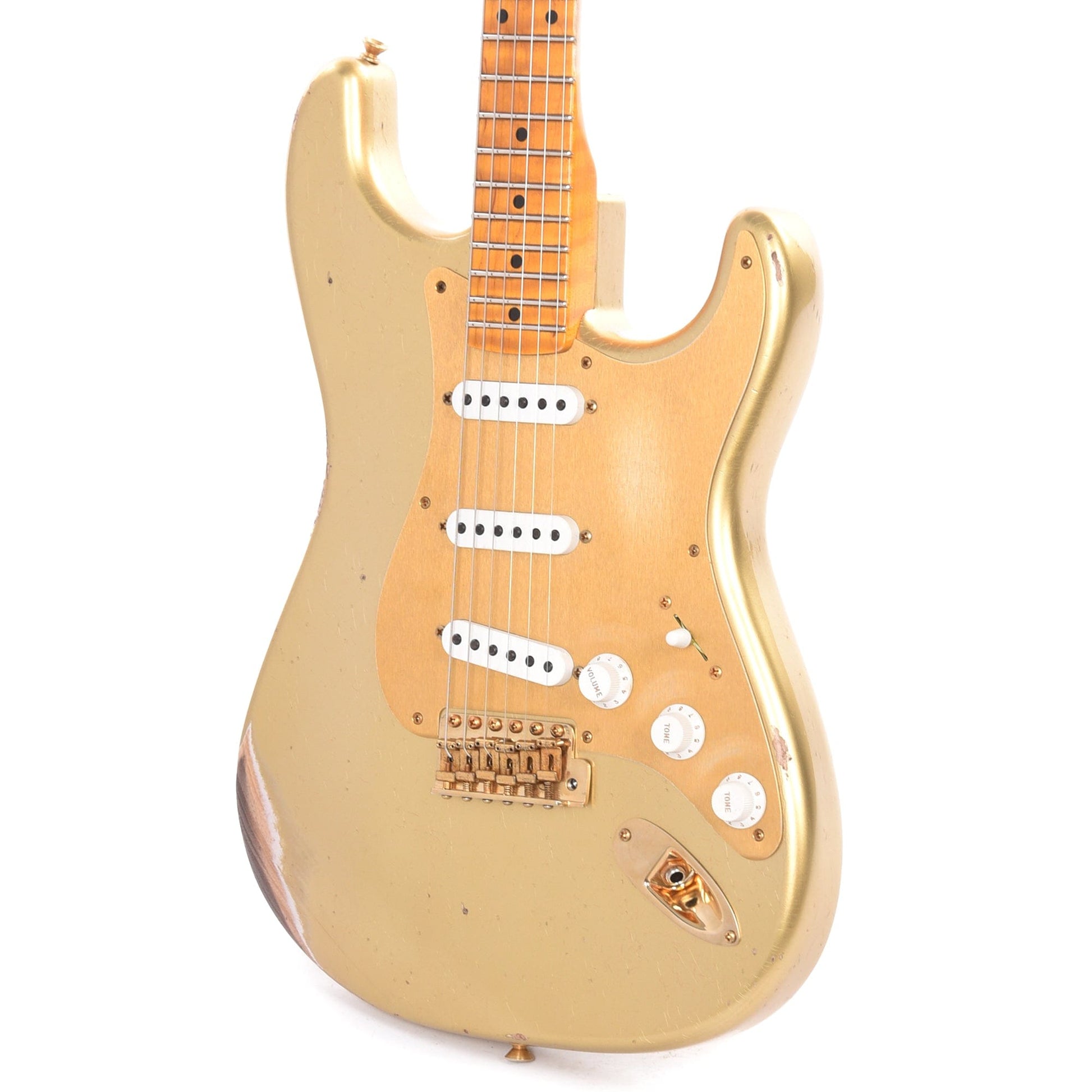 Fender Custom Shop Limited Edition 1955 Bone Tone Stratocaster Relic Aged HLE Gold Electric Guitars / Solid Body