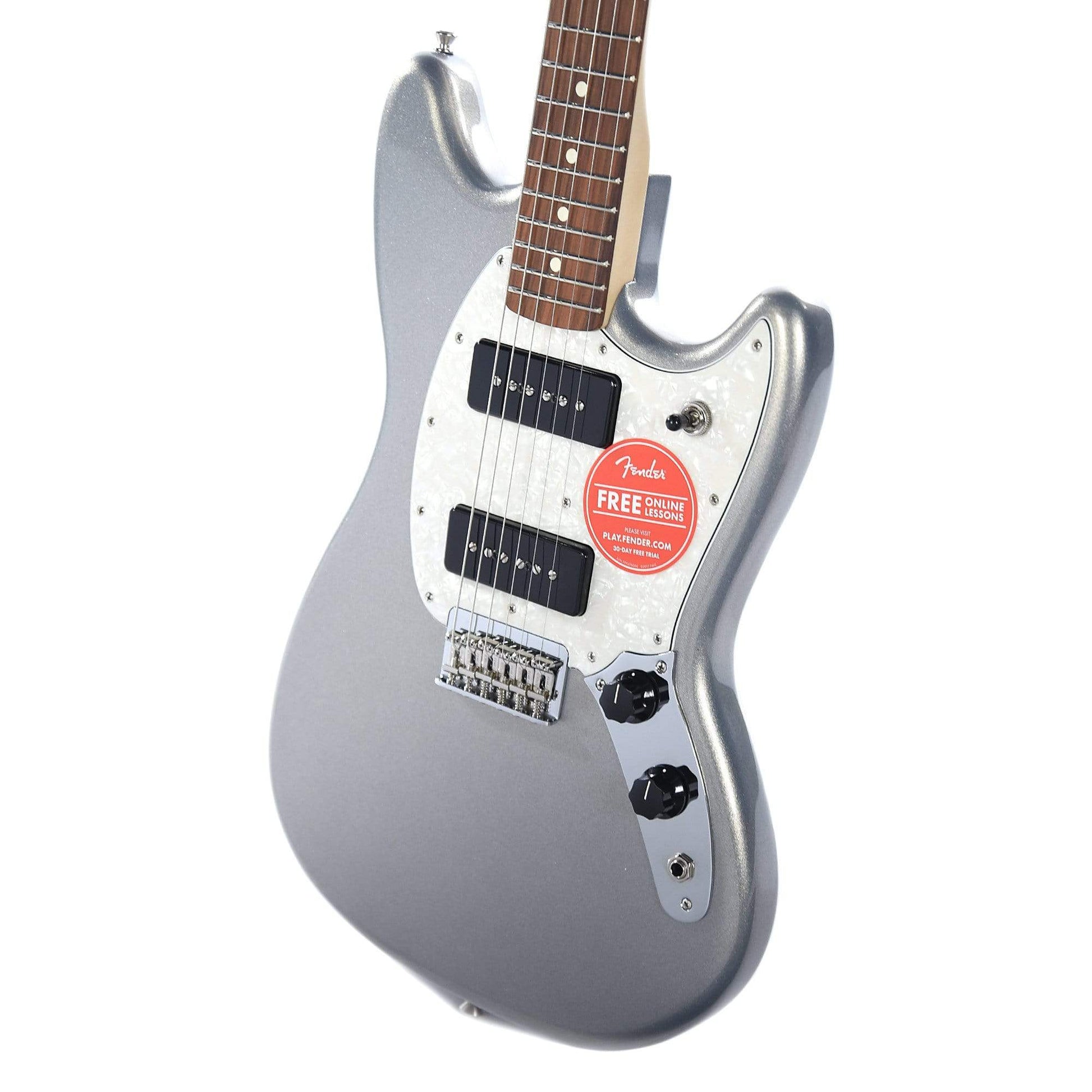 Fender Offset Series Mustang 90 Silver Electric Guitars / Solid Body