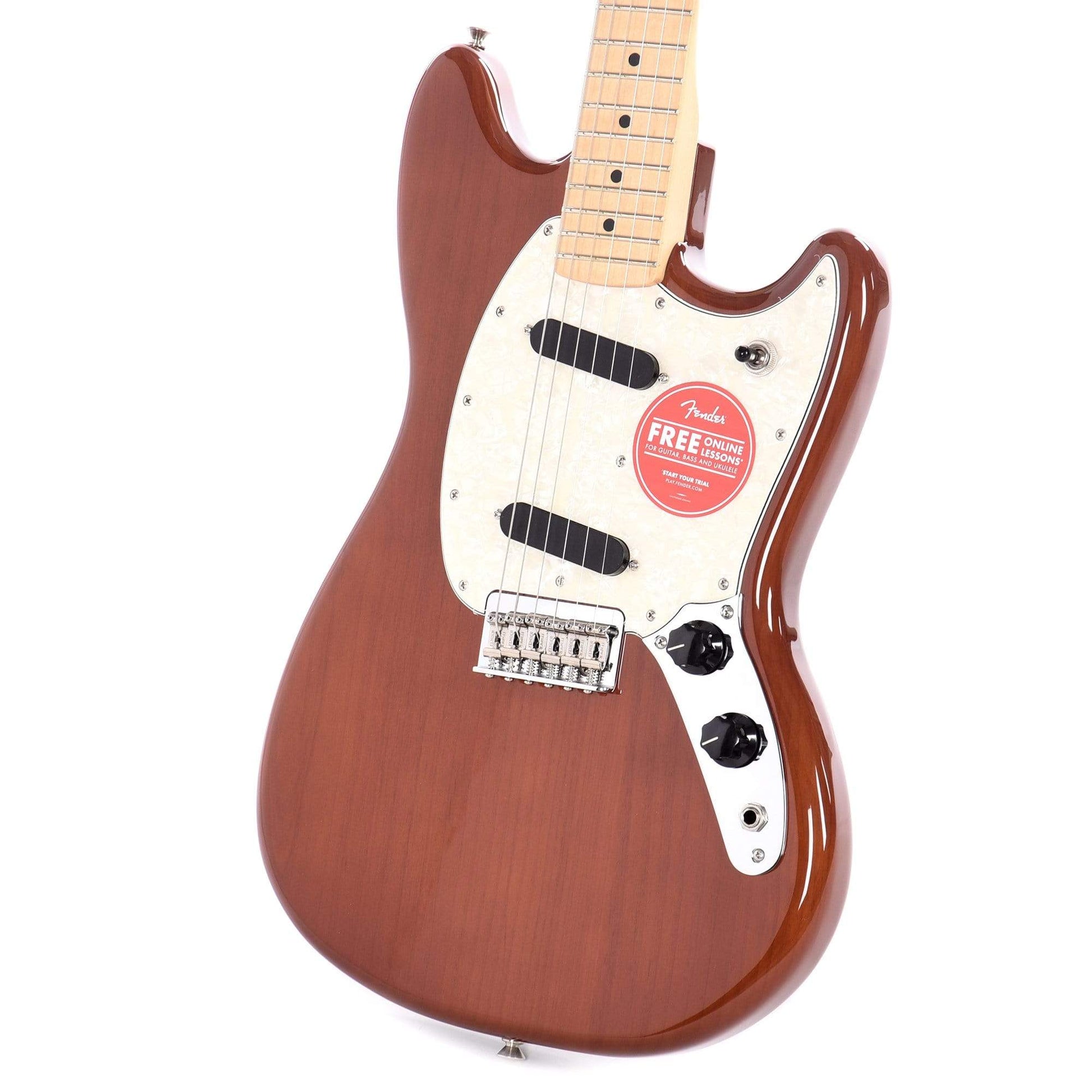 Fender Offset Series Mustang Faded Mocha FSR w/White Pearl Pickguard Electric Guitars / Solid Body