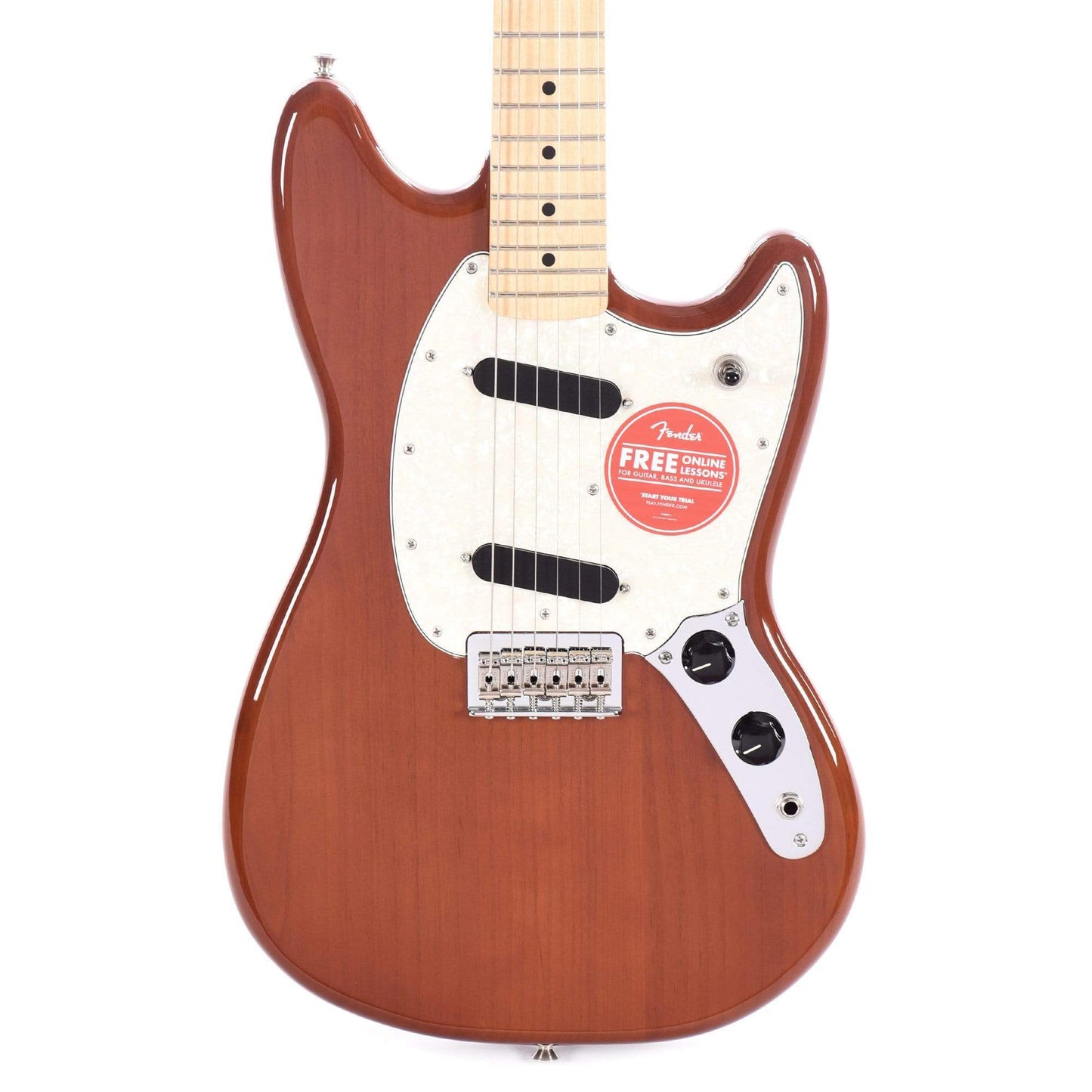 Fender Offset Series Mustang Faded Mocha FSR w/White Pearl Pickguard Electric Guitars / Solid Body