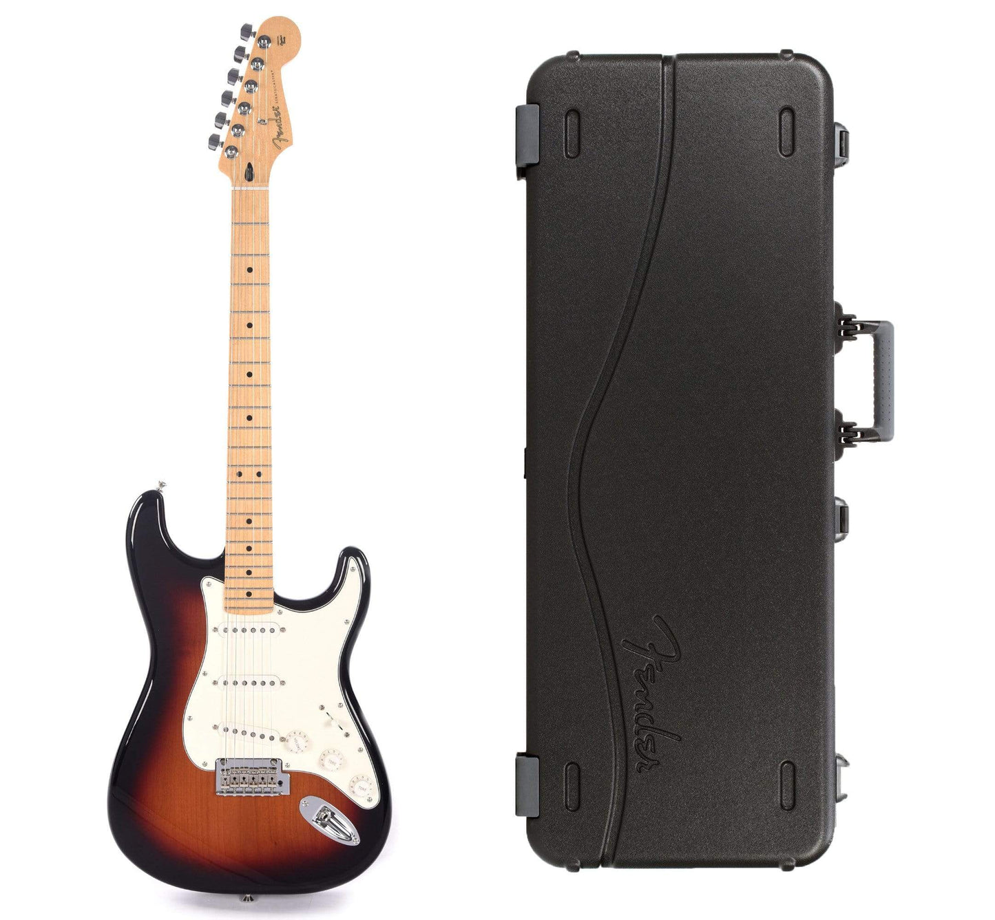 Fender Player Stratocaster 3-Color Sunburst Bundle w/Fender Molded Hardshell Case Electric Guitars / Solid Body