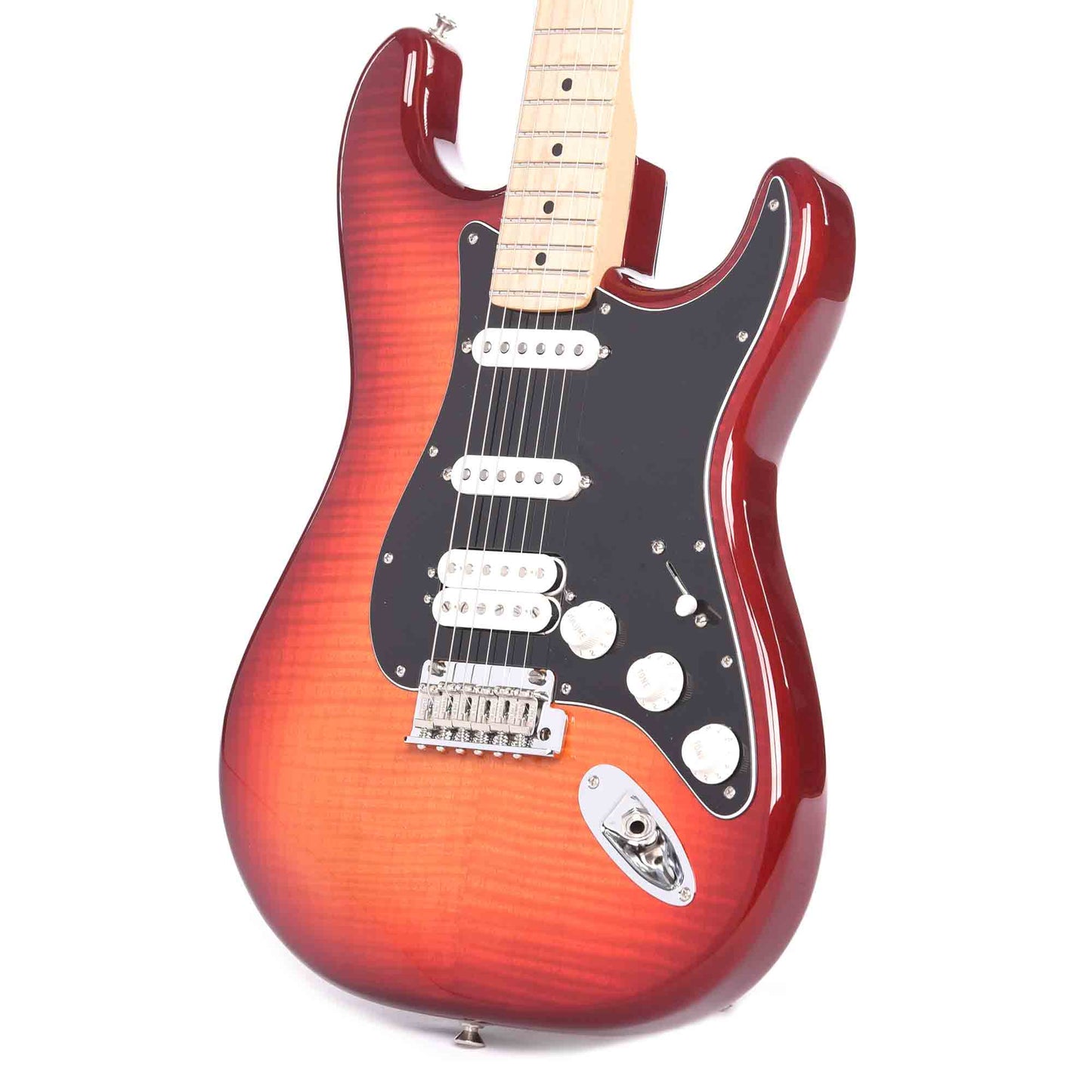 Fender Player Stratocaster HSS Plus Top Aged Cherry Burst Bundle w/Fender Gig Bag, Stand, Cable, Tuner, Picks and Strings Electric Guitars / Solid Body