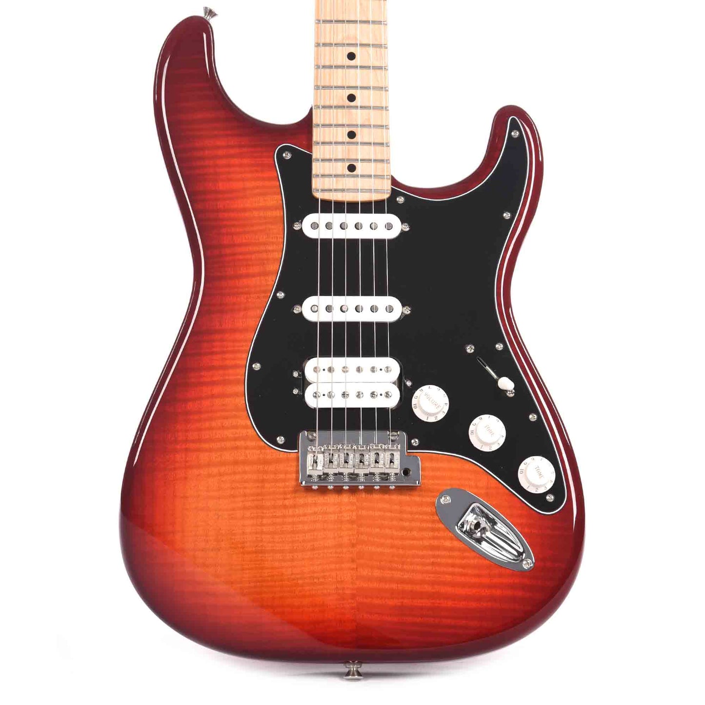 Fender Player Stratocaster HSS Plus Top Aged Cherry Burst Bundle w/Fender Gig Bag, Stand, Cable, Tuner, Picks and Strings Electric Guitars / Solid Body