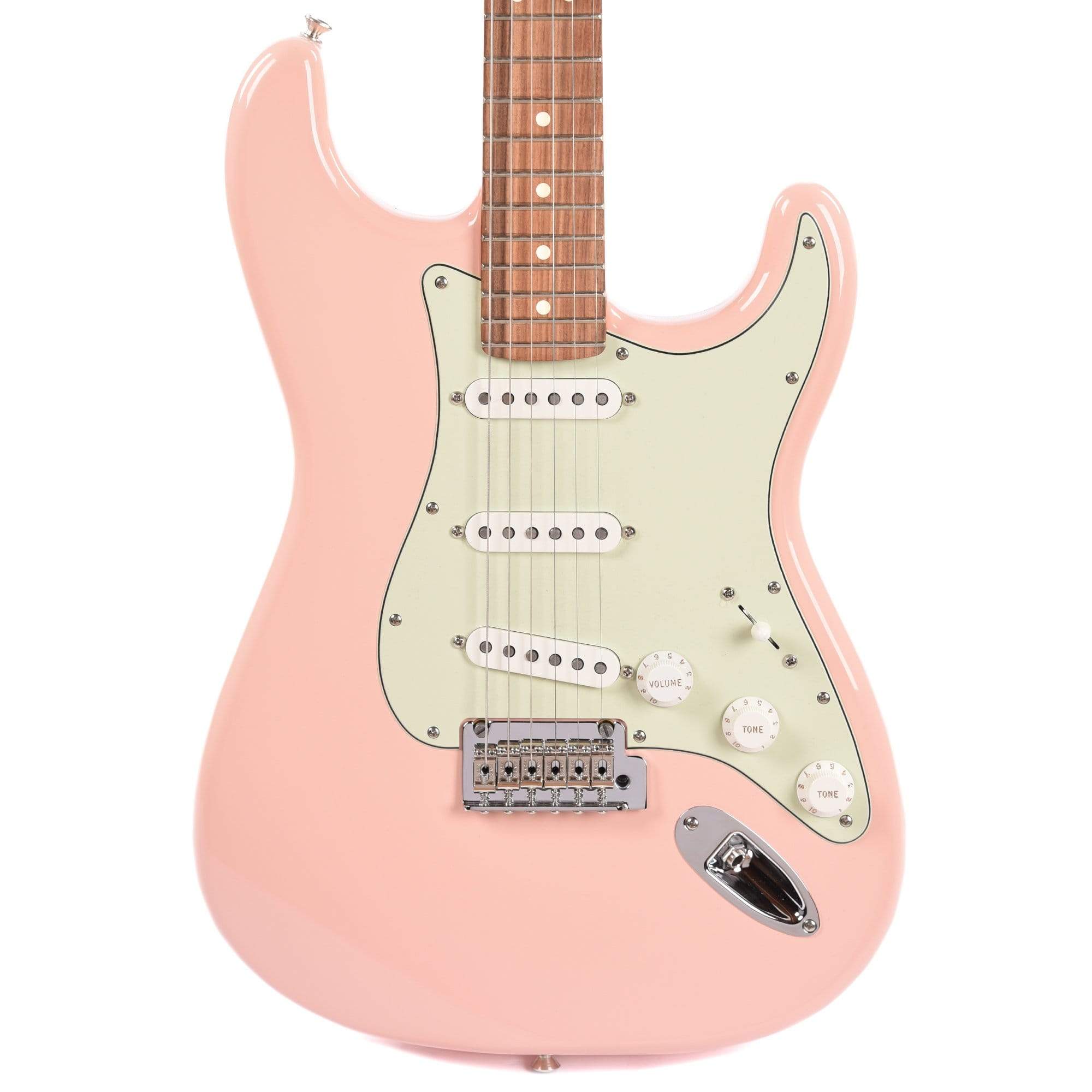 Fender Player Stratocaster Shell Pink w/3-Ply Mint Pickguard – Chicago  Music Exchange