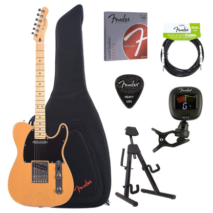 Fender Player Telecaster Butterscotch Blonde Bundle w/Fender Gig Bag, Stand, Cable, Tuner, Picks and Strings Electric Guitars / Solid Body