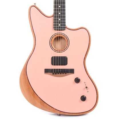 Fender American Acoustasonic Jazzmaster Shell Pink w/Tortoise Rosette & Purfling Acoustic Guitars / Built-in Electronics