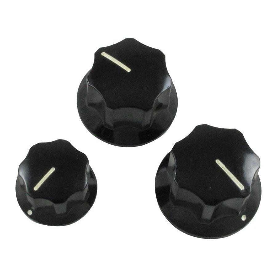 Fender Skirted Jazz Bass Knobs Black Parts / Knobs