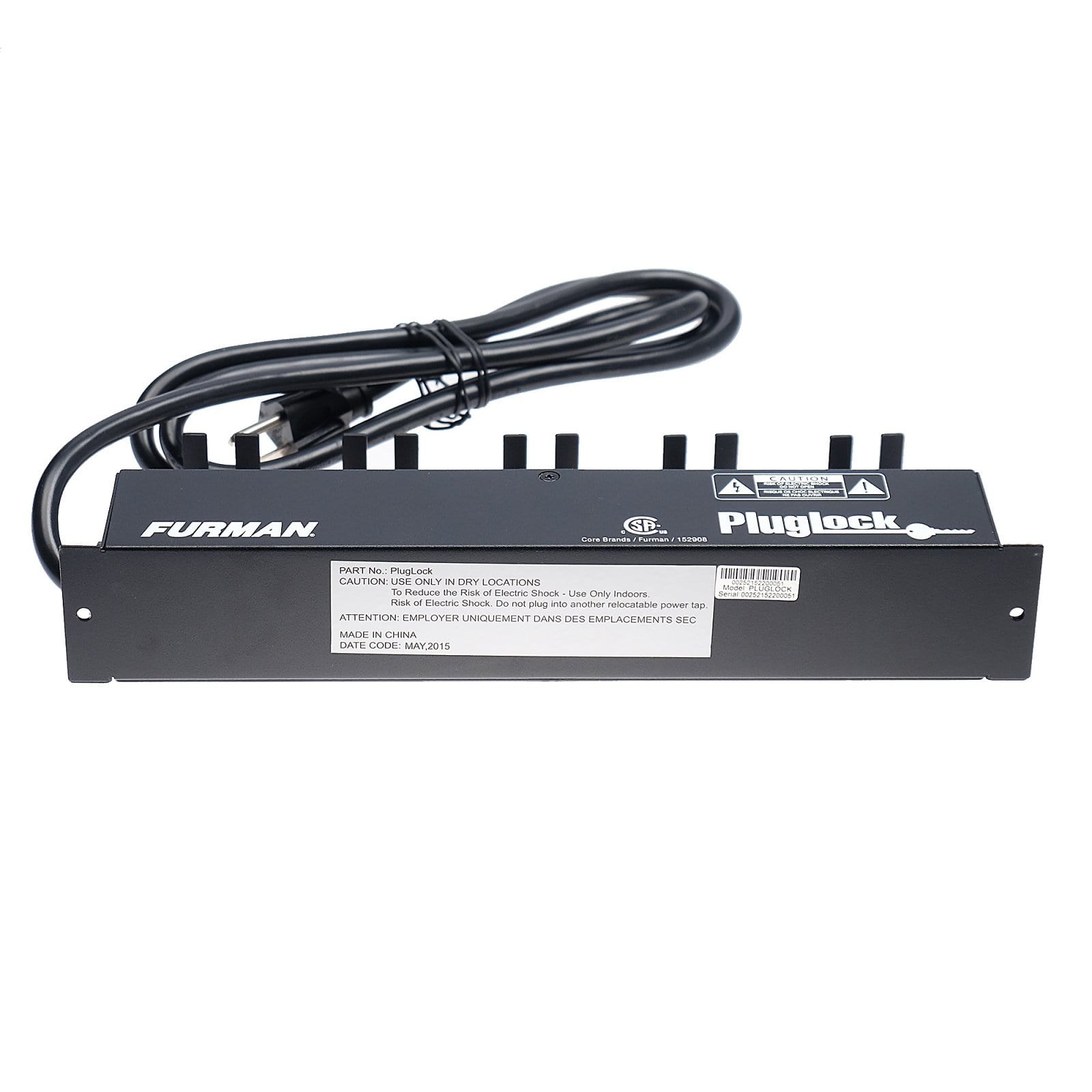 Furman PlugLock 5-Outlet Circuit-Breaker Protected Locking Outlet Strip Home Audio / Power Distribution and Conditioning