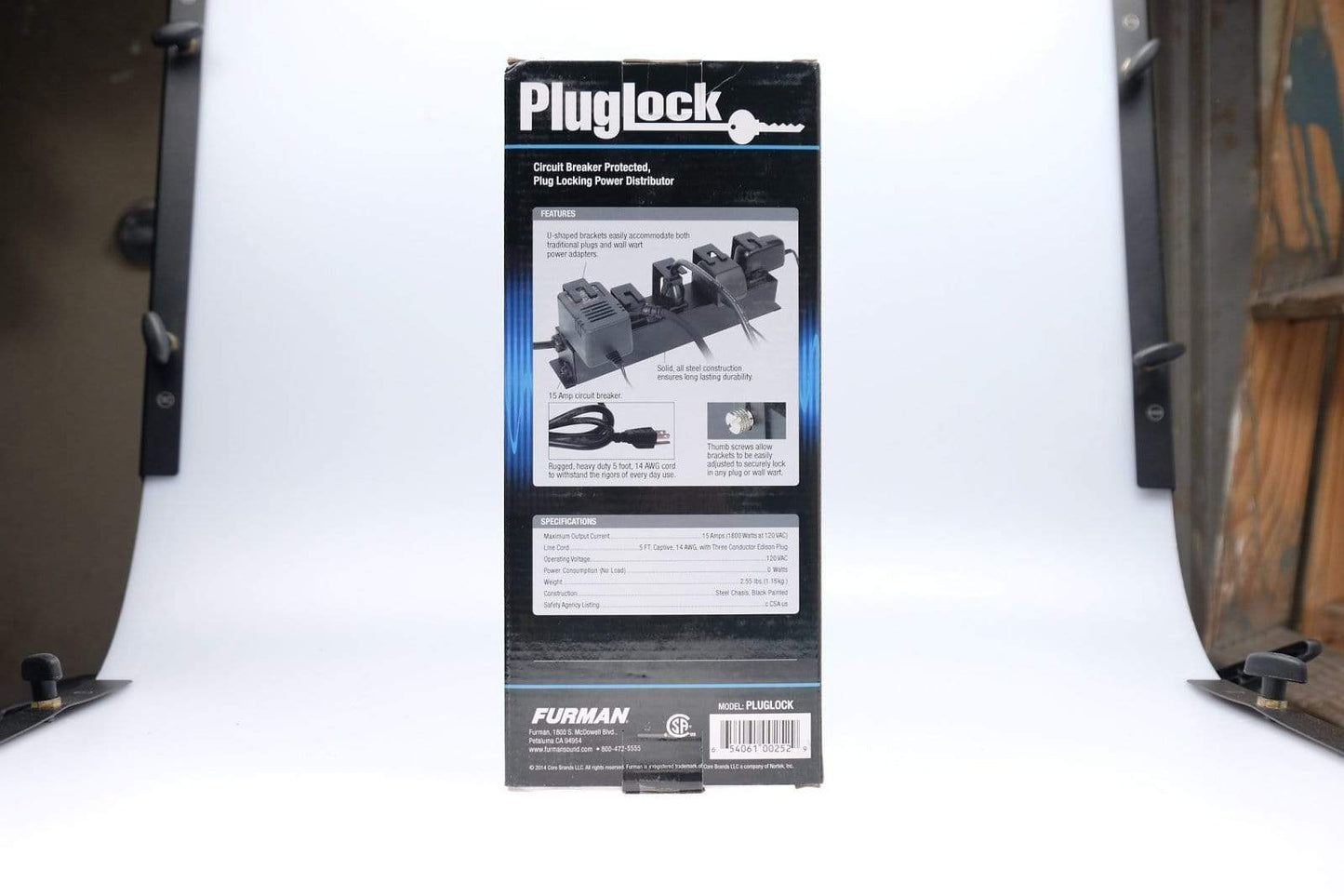 Furman PlugLock 5-Outlet Circuit-Breaker Protected Locking Outlet Strip Home Audio / Power Distribution and Conditioning