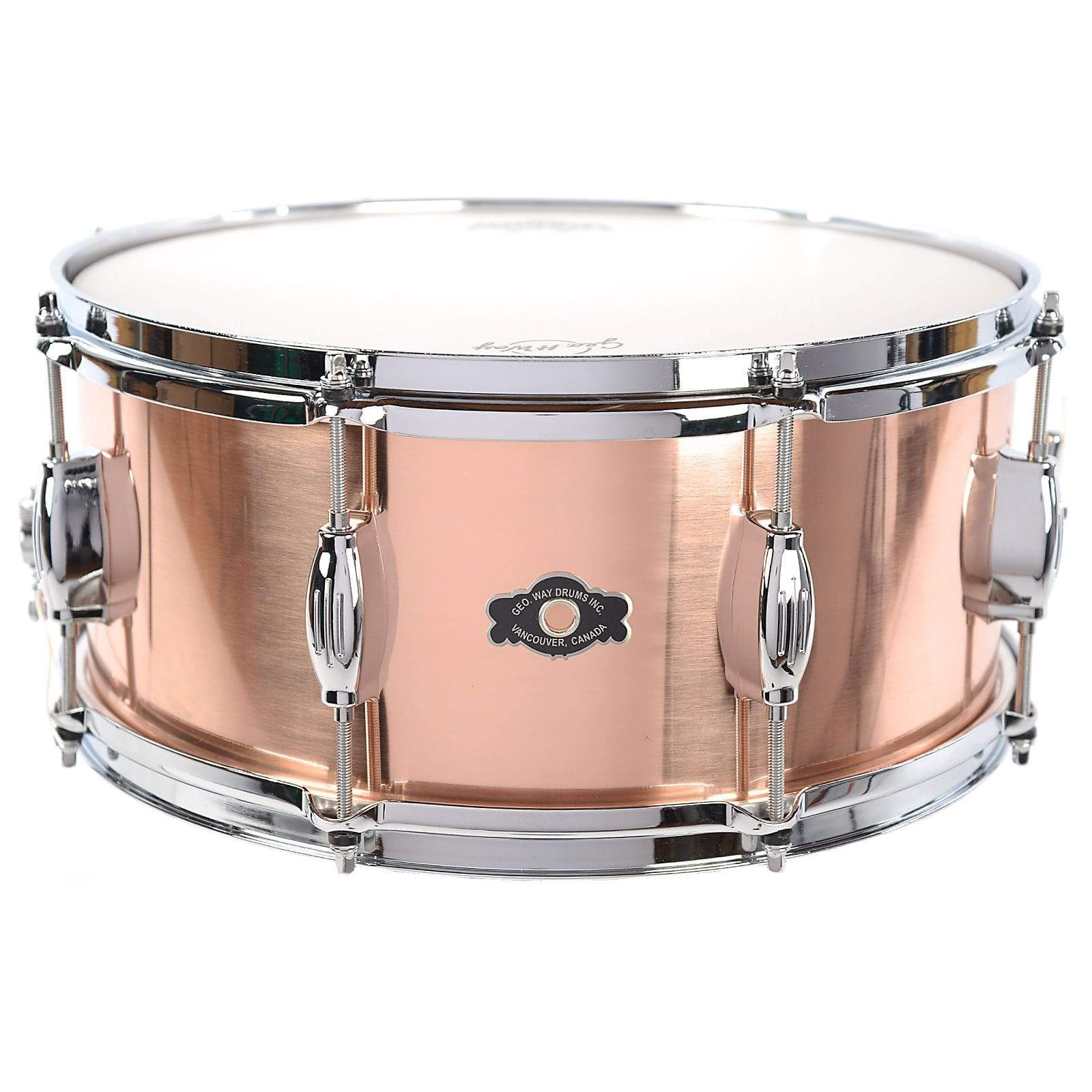 George Way 6.5x14 The Elkhart Medium Weight Copper Snare Drum w/Triple Flange Hoops Polished Finish Drums and Percussion / Acoustic Drums / Snare