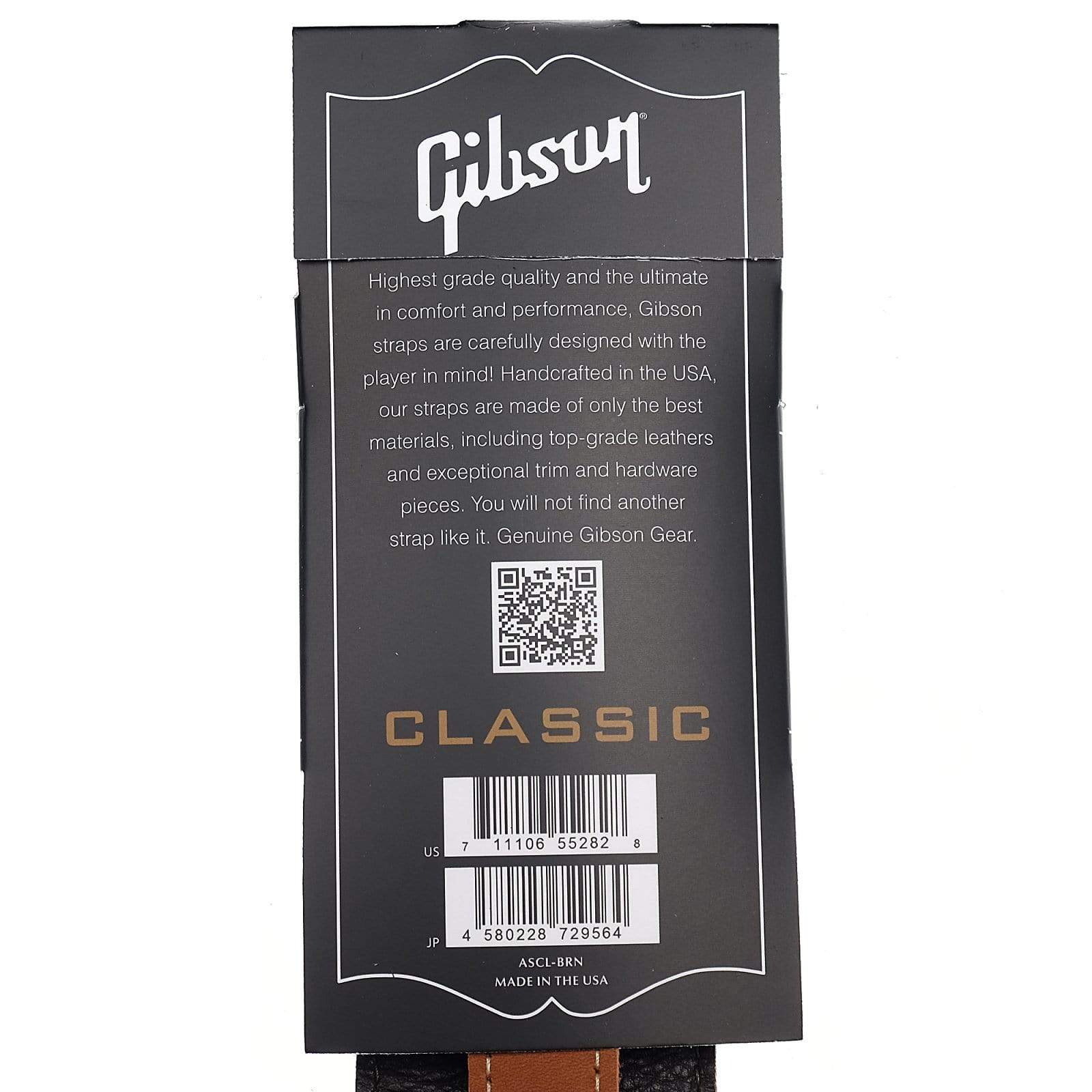 Gibson The Classic Leather Guitar Strap - Brown Accessories / Straps