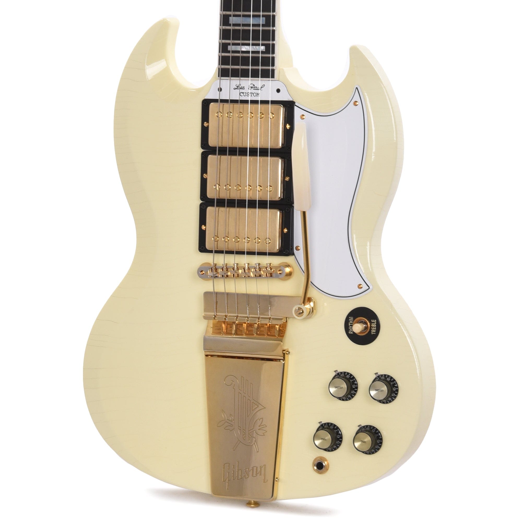 Gibson Custom Shop Murphy Lab 1963 Les Paul SG Custom Reissue 3-Pickup Classic White Ultra Light Aged w/Maestro Vibrola Electric Guitars / Semi-Hollow