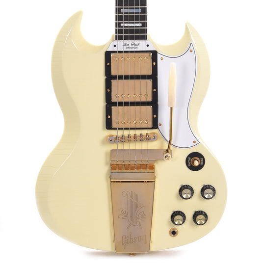 Gibson Custom Shop Murphy Lab 1963 Les Paul SG Custom Reissue 3-Pickup Classic White Ultra Light Aged w/Maestro Vibrola Electric Guitars / Semi-Hollow