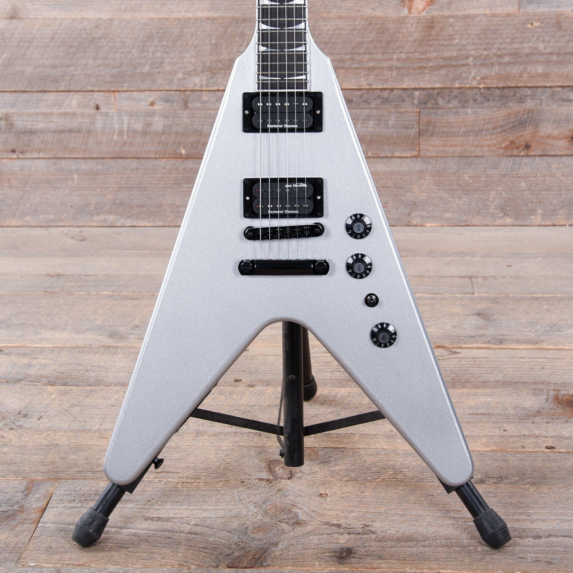 Gibson Artist Dave Mustaine Signature "Rust in Peace" Flying V EXP Silver Metallic Electric Guitars / Solid Body