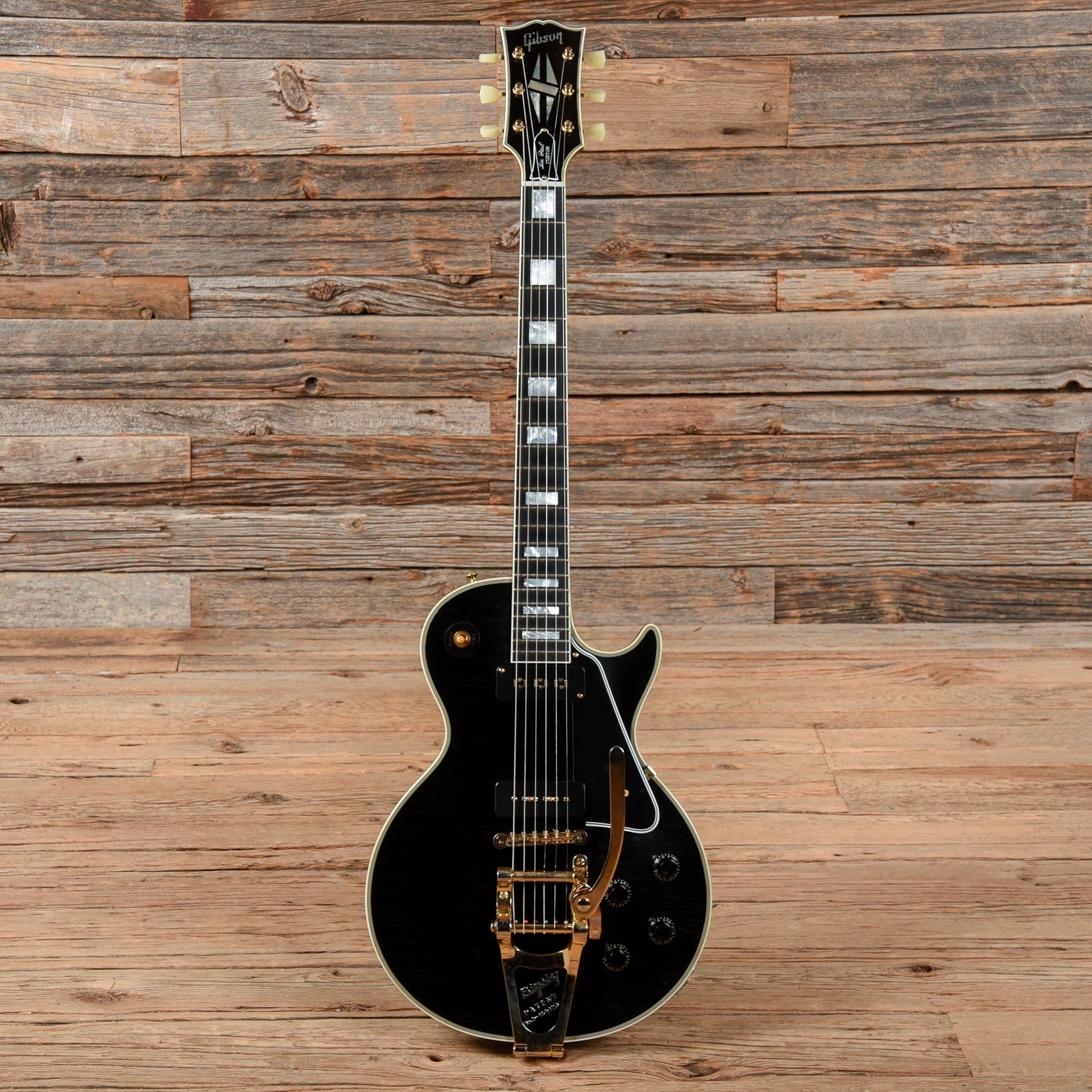 Gibson Custom 1954 Les Paul Custom Aged w/ Bigsby Ebony Electric Guitars / Solid Body