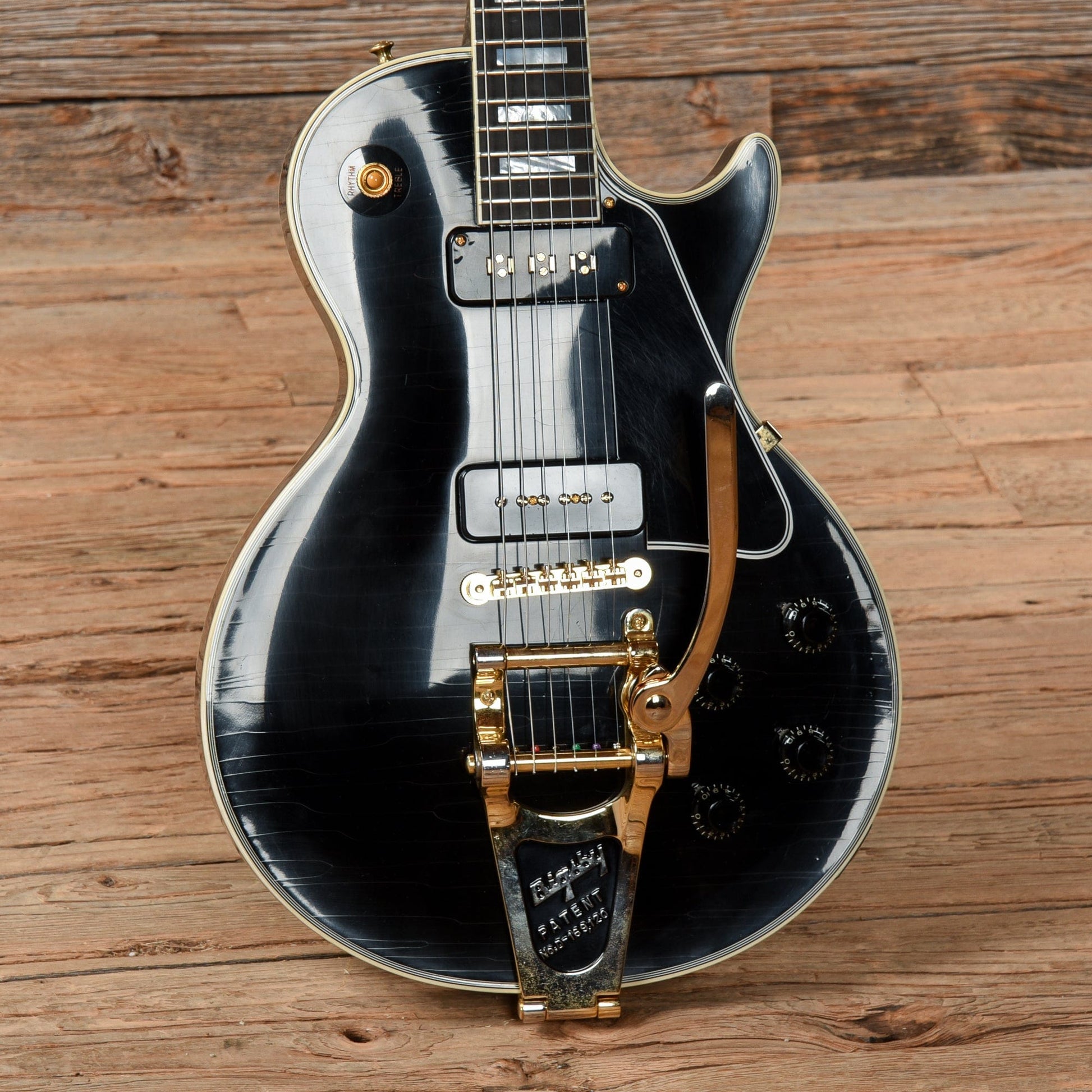 Gibson Custom 1954 Les Paul Custom Aged w/ Bigsby Ebony Electric Guitars / Solid Body