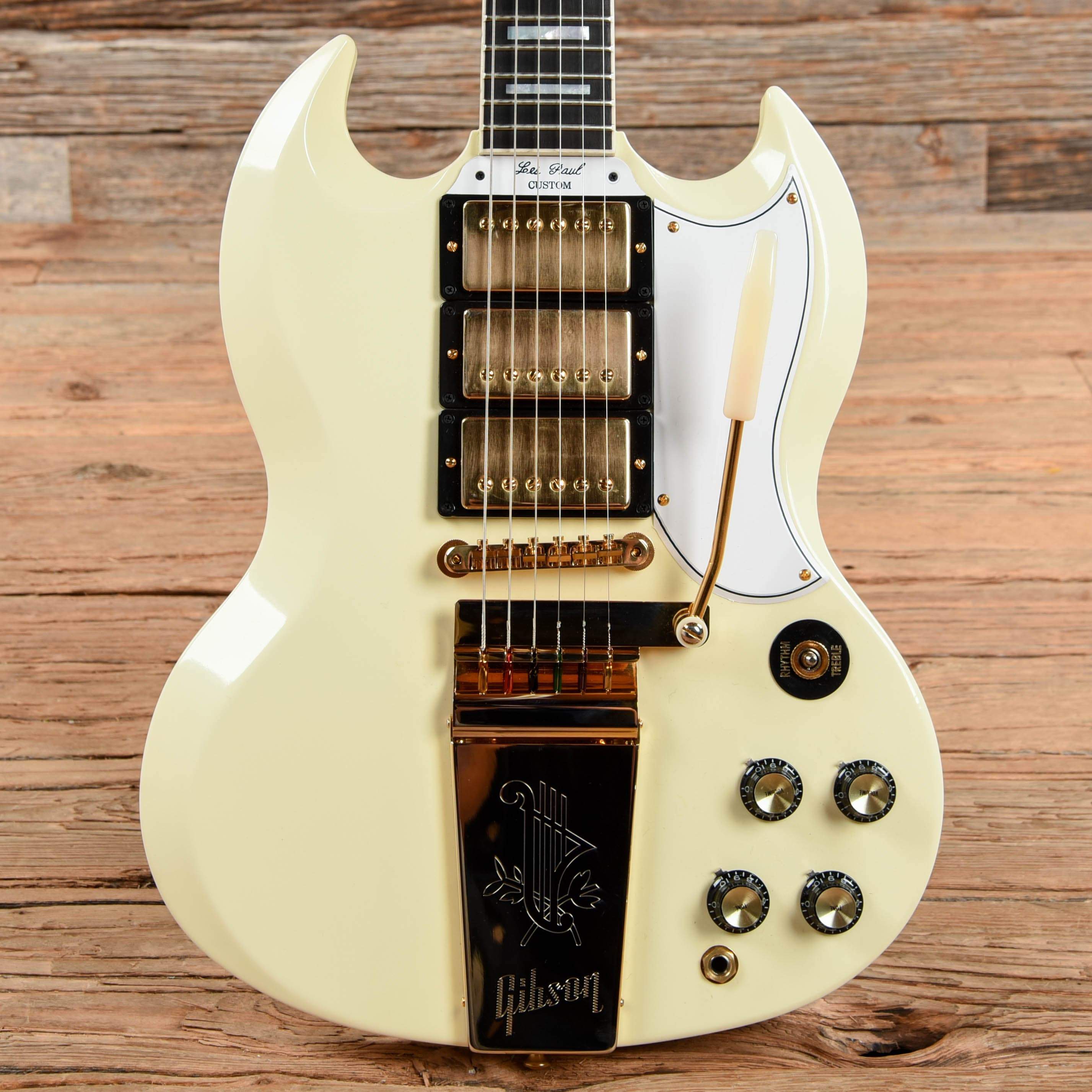 Gibson Custom 1963 Les Paul SG Custom Reissue w/Maestro Classic White VOS Electric Guitars / Solid Body