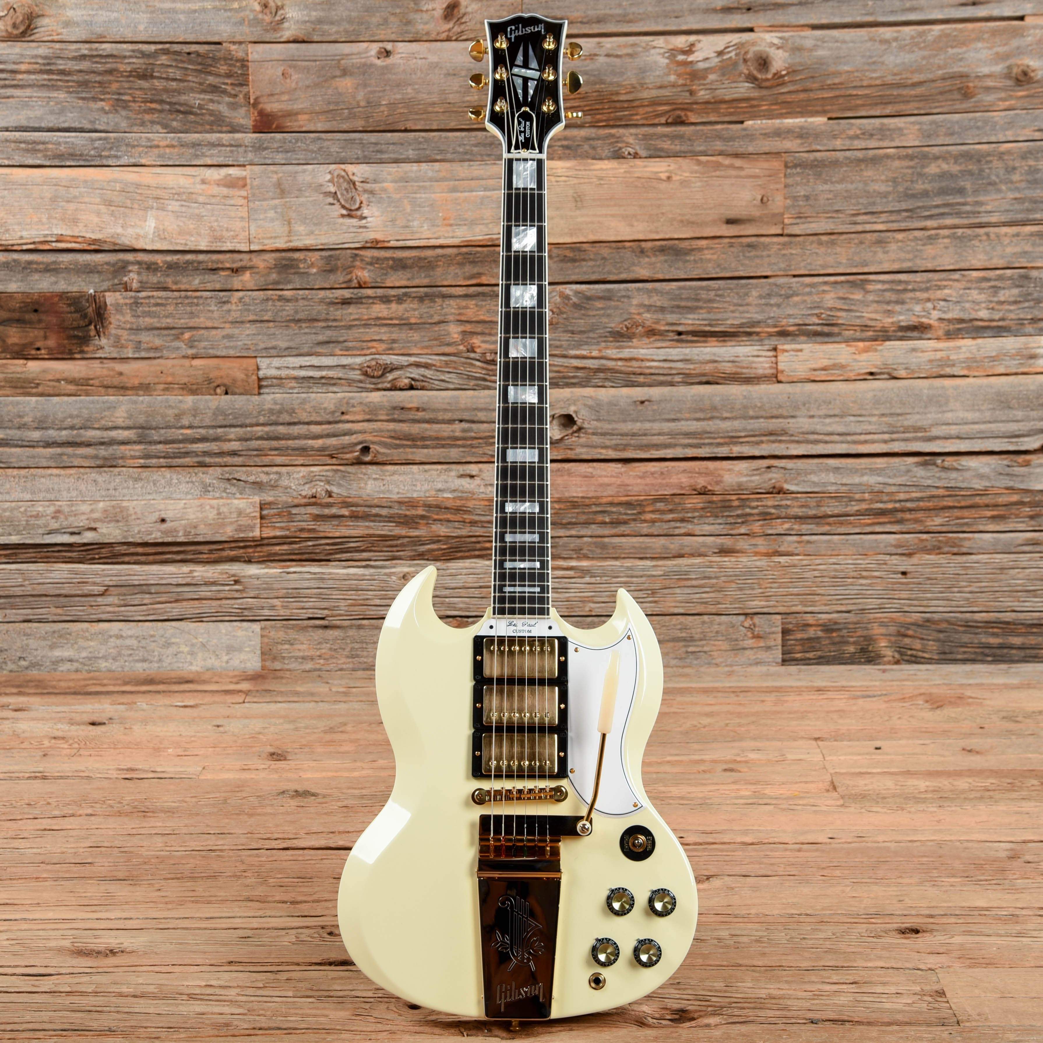 Gibson Custom 1963 Les Paul SG Custom Reissue w/Maestro Classic White VOS Electric Guitars / Solid Body