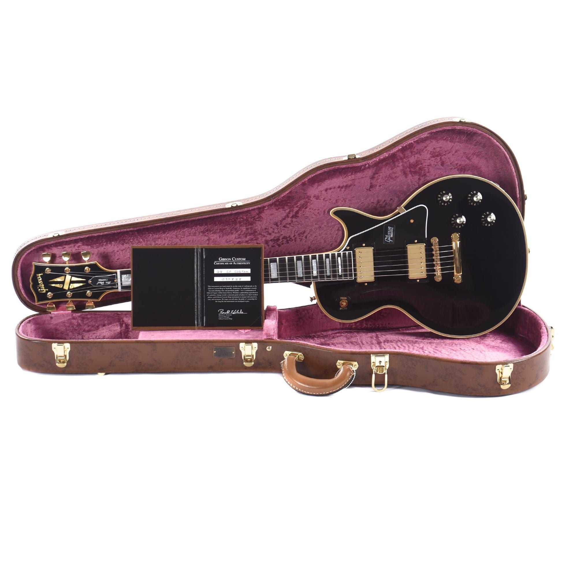 Gibson Custom 1968 Les Paul Custom Reissue Ebony Gloss Electric Guitars / Solid Body