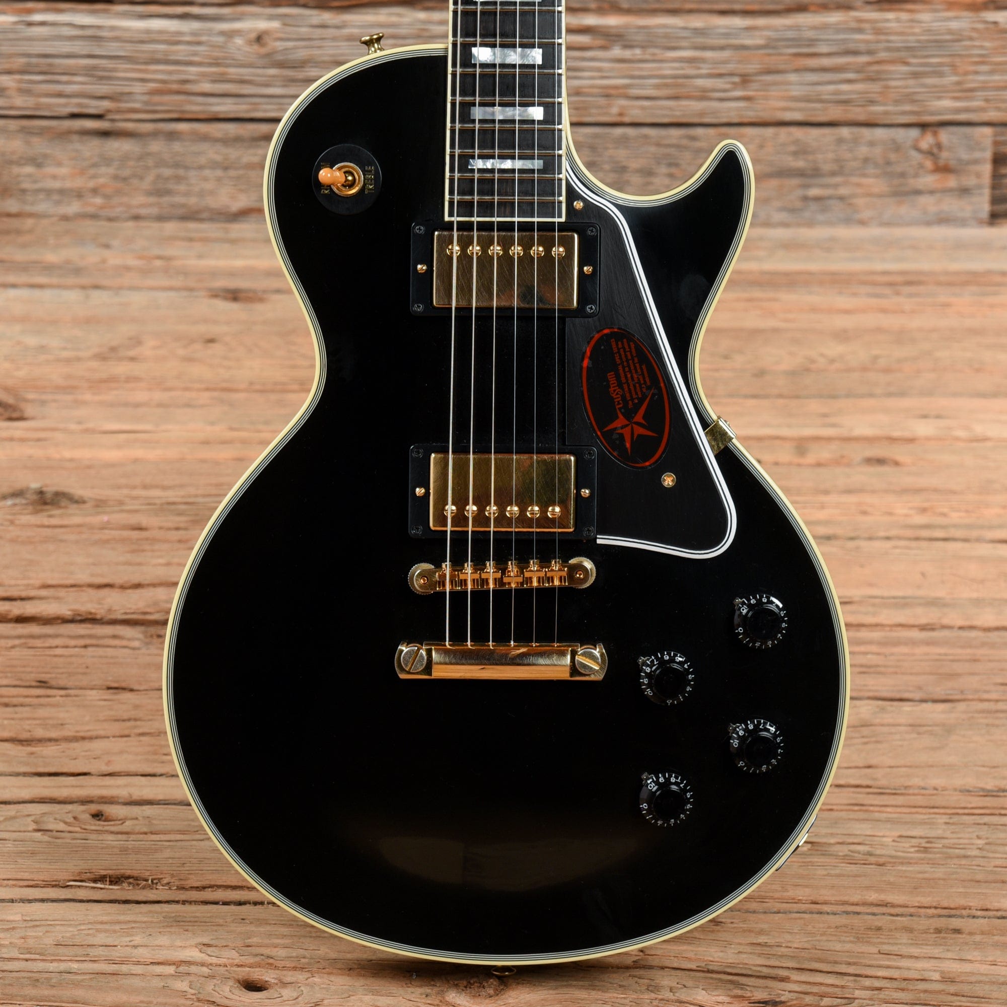 Gibson Custom '57 Les Paul Custom LPB7 Black Electric Guitars / Solid Body