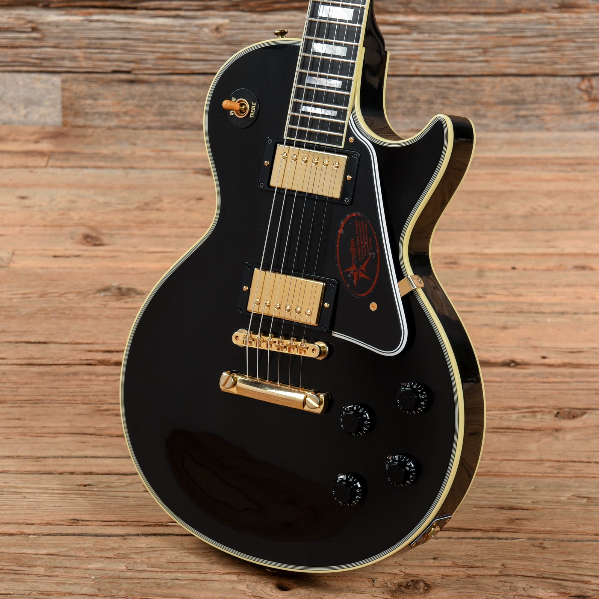 Gibson Custom '57 Les Paul Custom LPB7 Black Electric Guitars / Solid Body