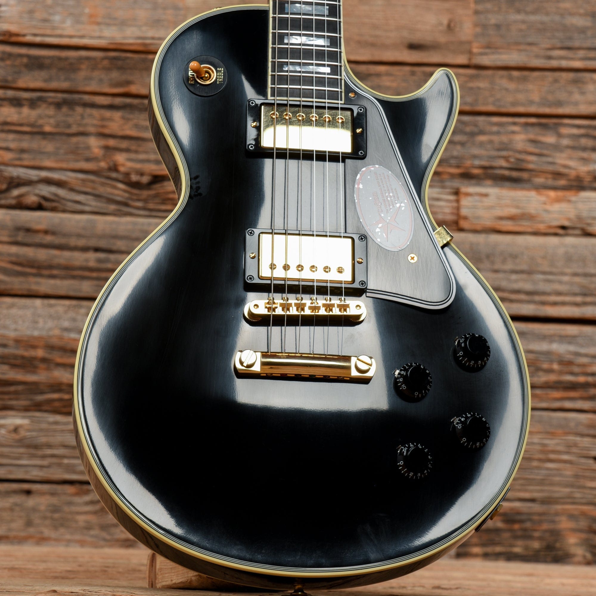 Gibson Custom '57 Les Paul Custom LPB7 Black Electric Guitars / Solid Body