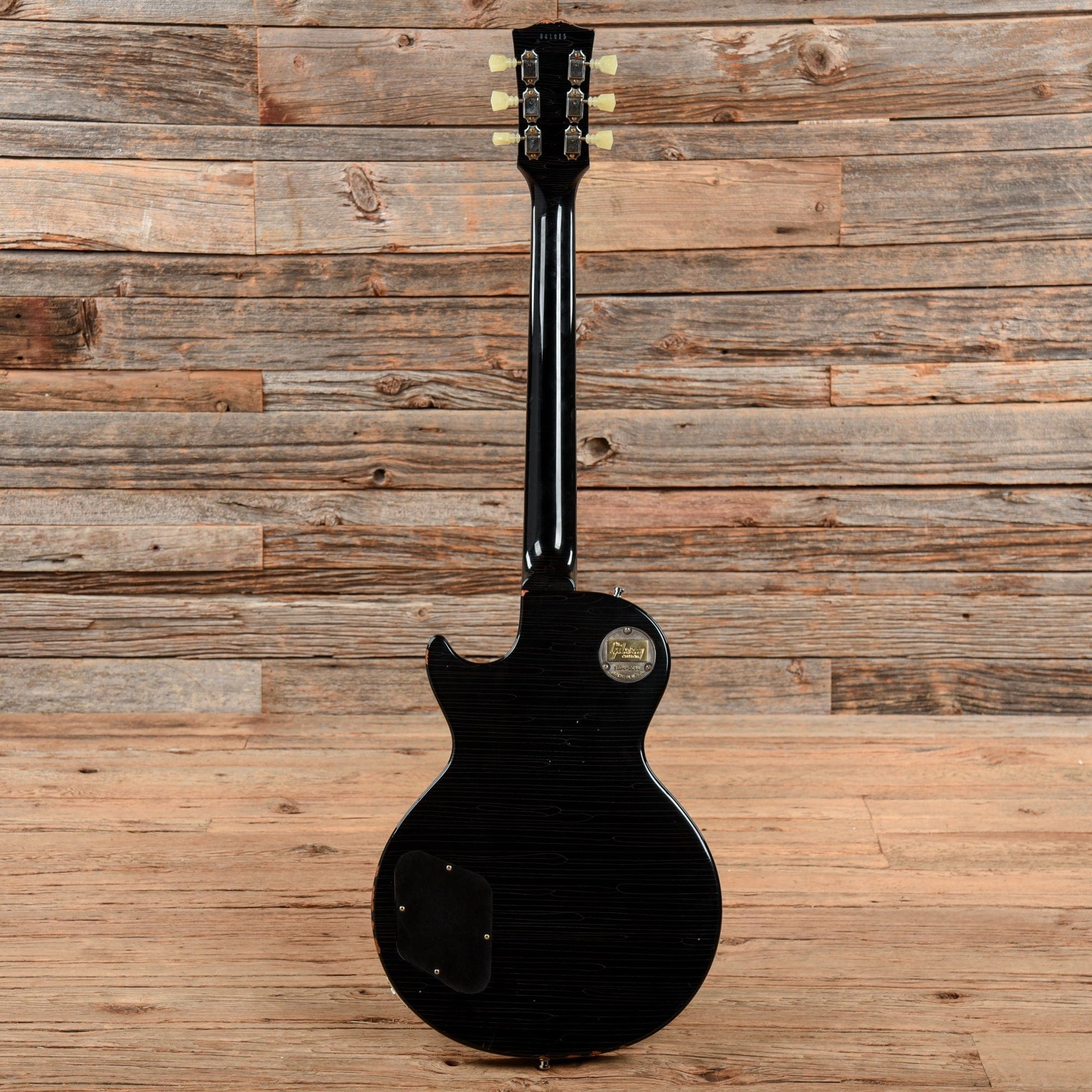 Gibson Custom '60 Les Paul Standard Reissue Aged Black w/ Gold Sparkle Binding 2015 Electric Guitars / Solid Body