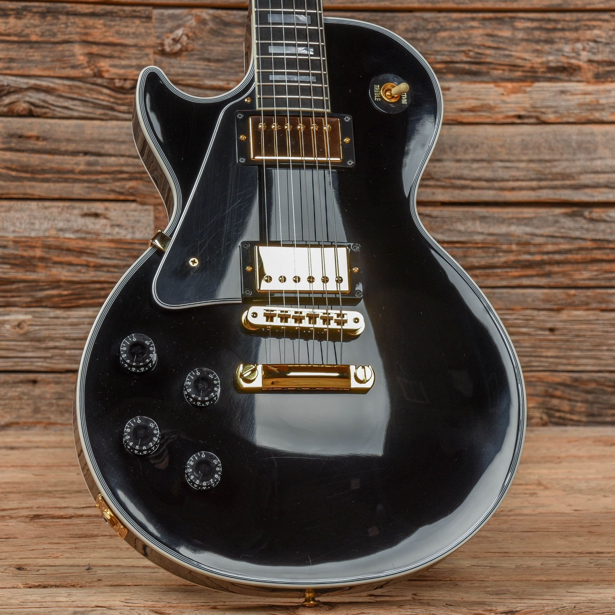 Gibson Custom Les Paul Custom Ebony 2021 LEFTY – Chicago Music Exchange