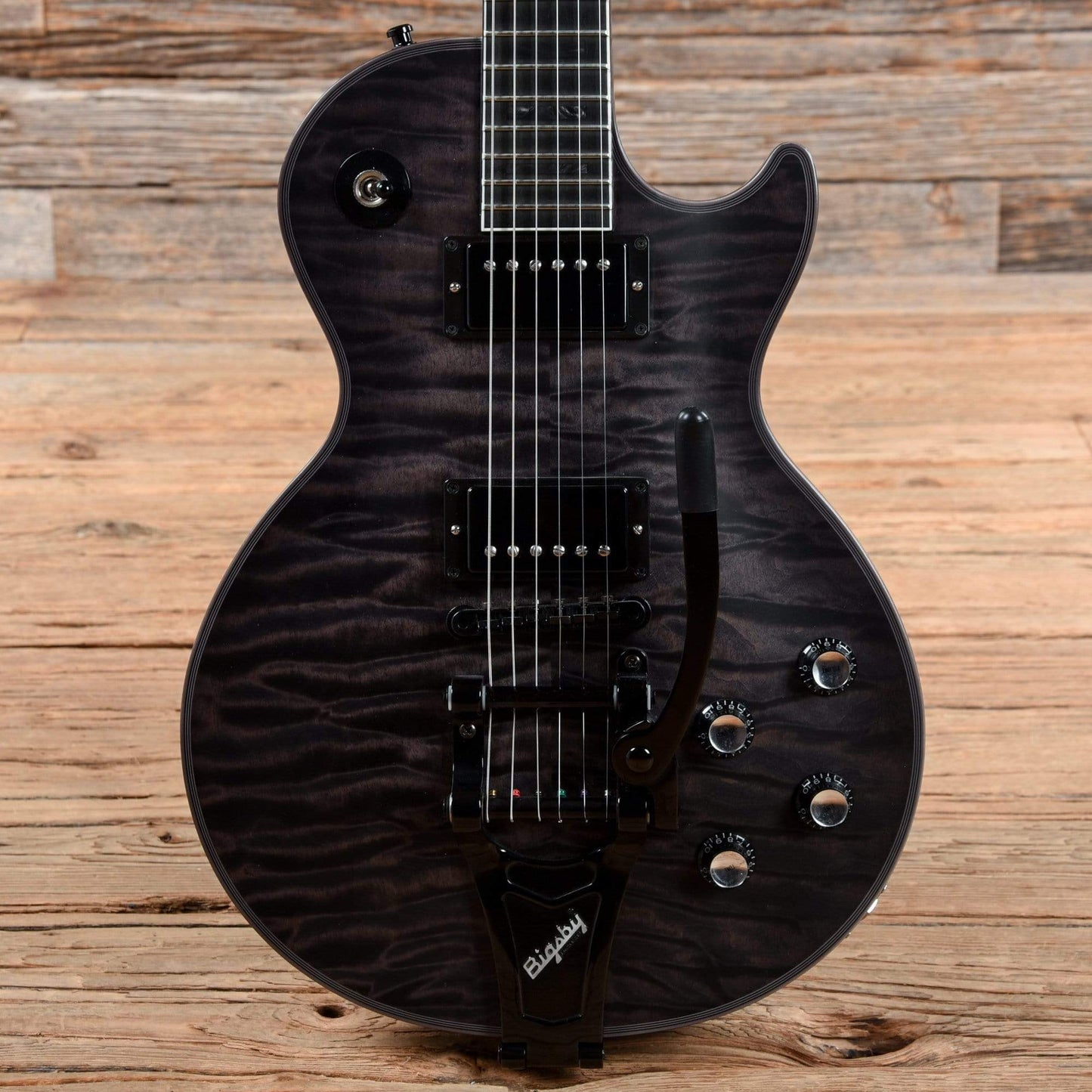 Gibson Custom Les Paul Custom Quilt Satin Darksyde Trans Charcoal Widow 2017 Electric Guitars / Solid Body