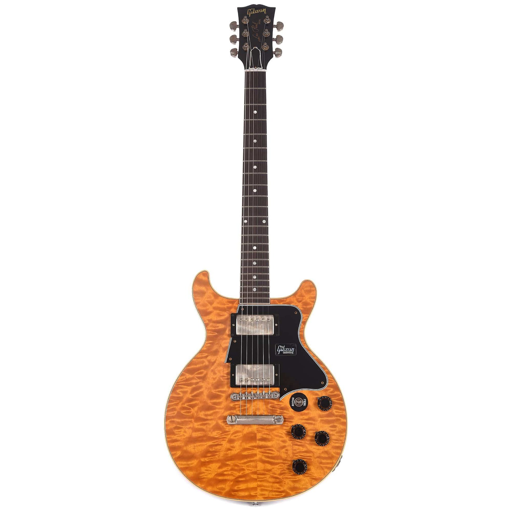 Gibson Custom Les Paul Special DC Figured Trans Amber w/Humbuckers VOS Electric Guitars / Solid Body