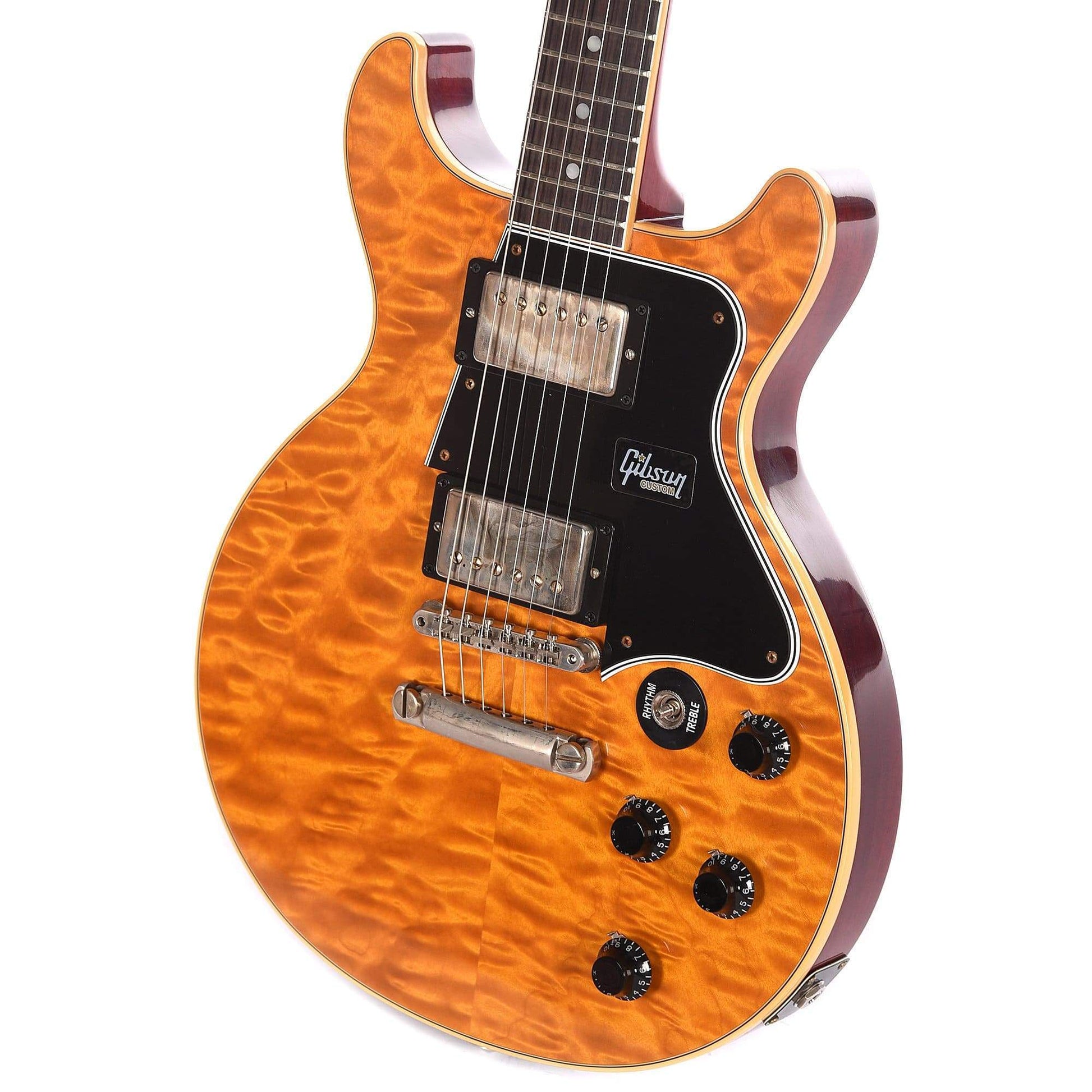 Gibson Custom Les Paul Special DC Figured Trans Amber w/Humbuckers VOS Electric Guitars / Solid Body