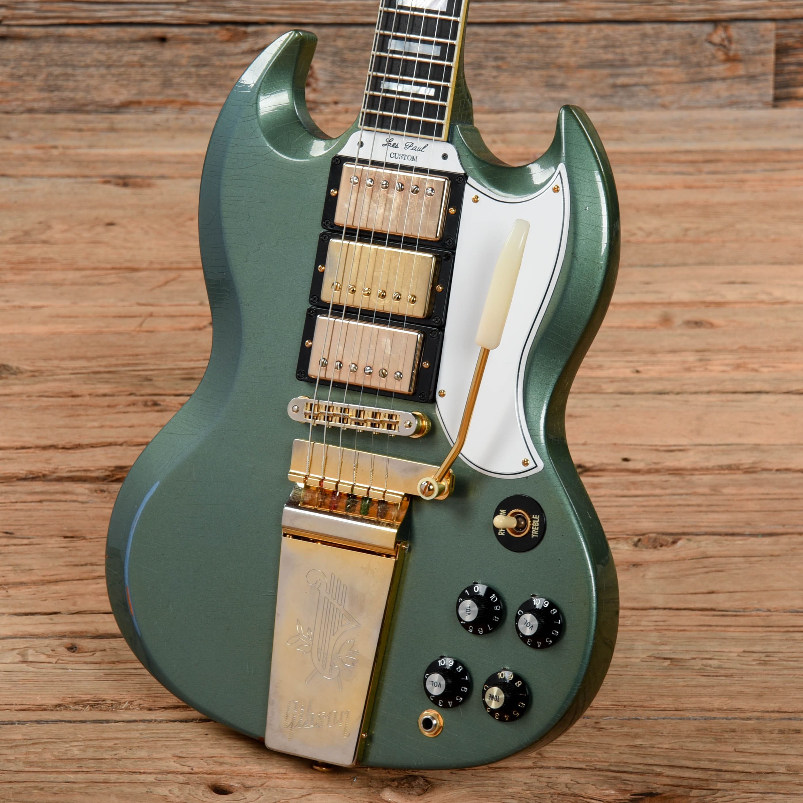 Gibson Custom Murphy Lab SG Custom Light Aged w/Maestro Vibrola Tailpiece Antique Pelham Blue 2021 Electric Guitars / Solid Body