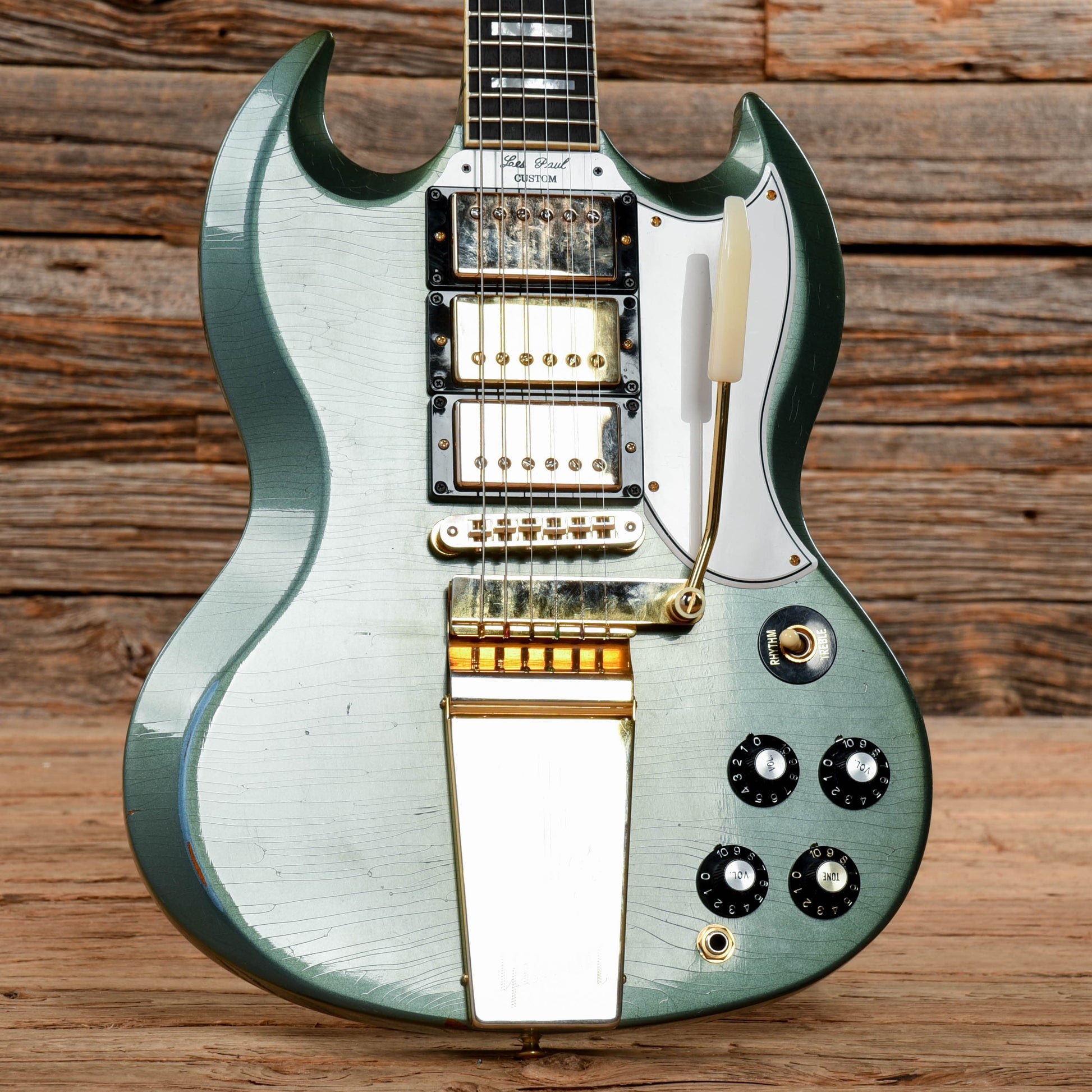 Gibson Custom Murphy Lab SG Custom Light Aged w/Maestro Vibrola Tailpiece Antique Pelham Blue 2021 Electric Guitars / Solid Body