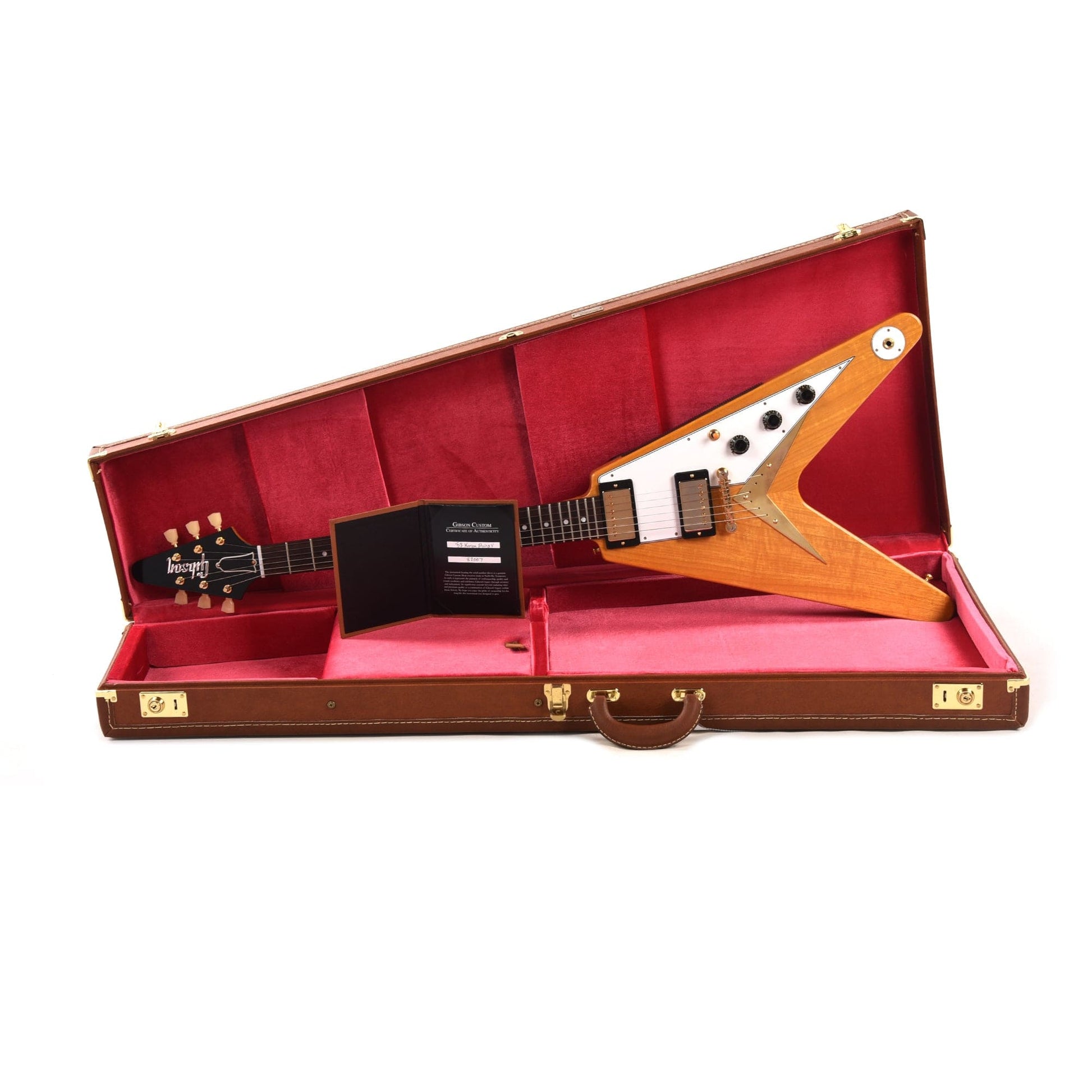 Gibson Custom Shop 1958 Korina Flying V Reissue Natural w/White Pickguard Electric Guitars / Solid Body