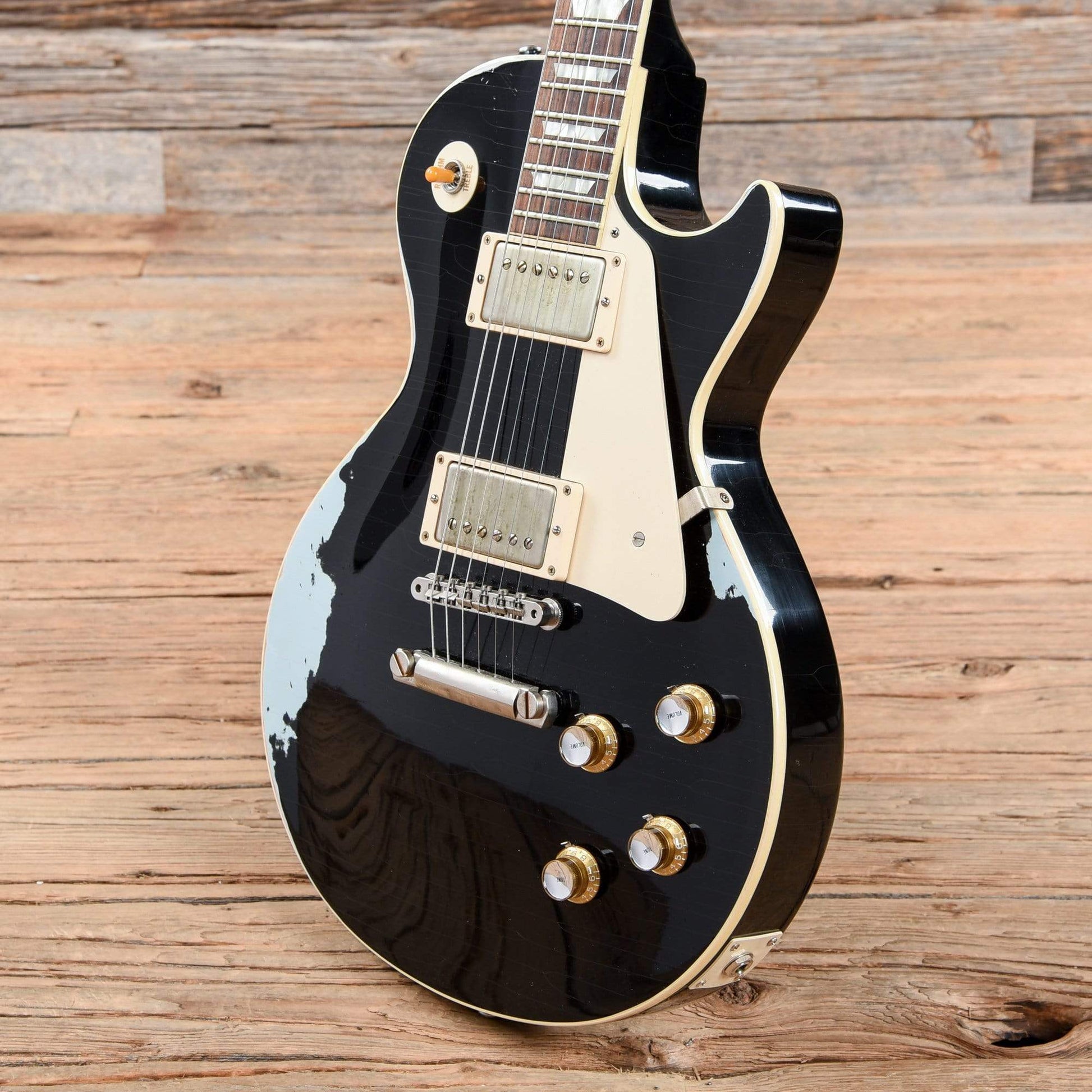 Gibson Custom Shop 1960 Les Paul Standard Lightly Aged Black Over Frost Blue 2016 Electric Guitars / Solid Body