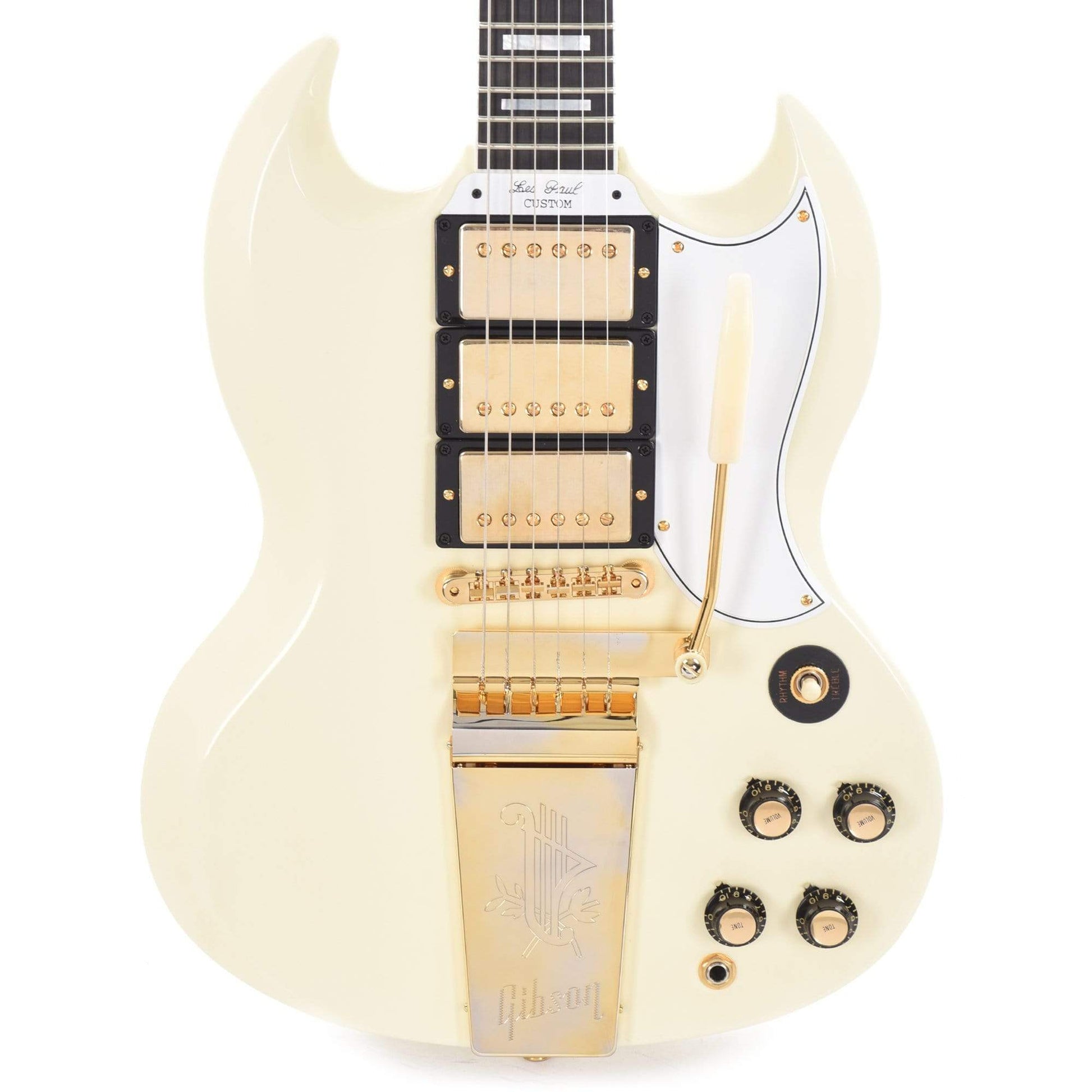 Gibson Custom Shop 1963 Les Paul SG Custom Reissue w/Maestro Classic White VOS Electric Guitars / Solid Body