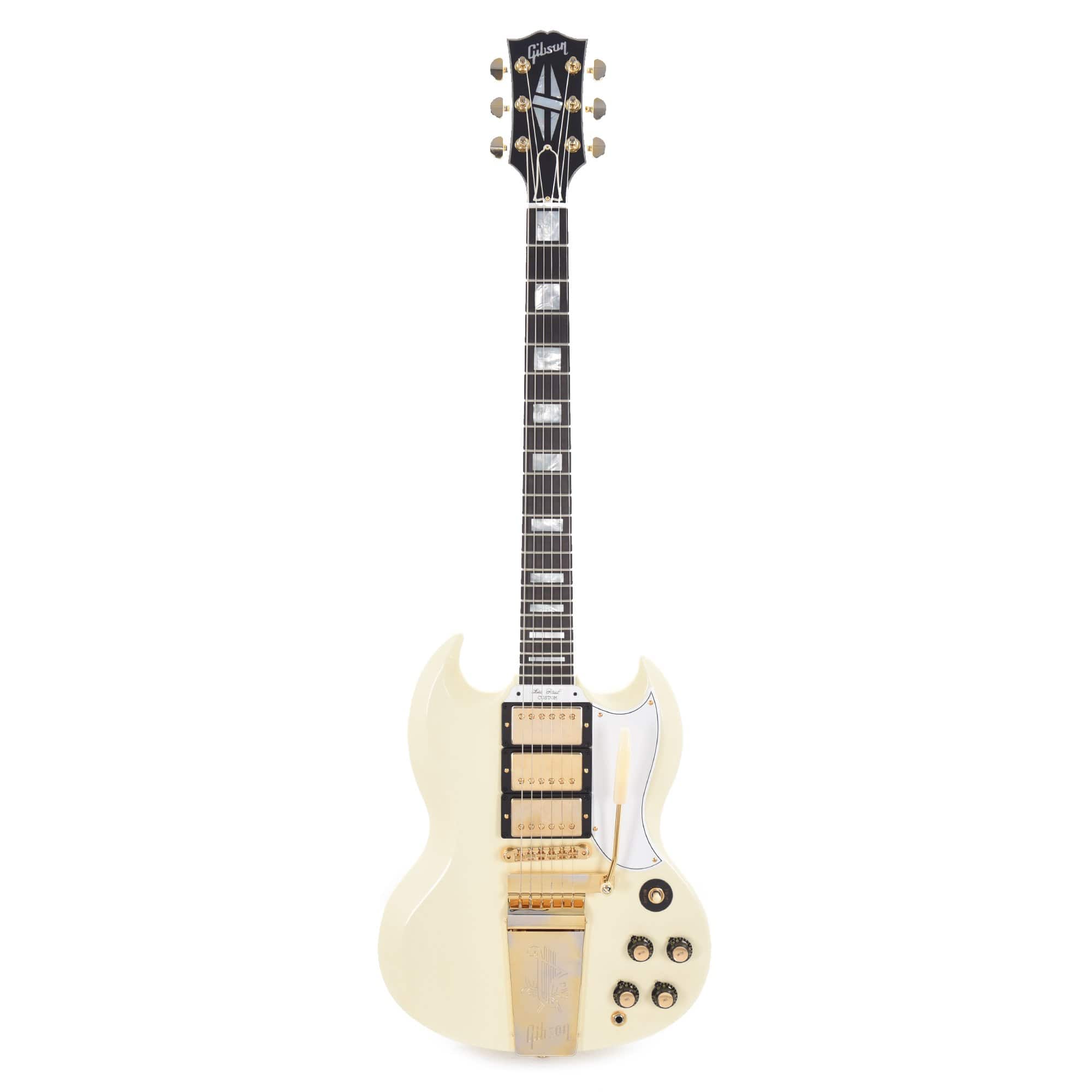 Gibson Custom Shop 1963 Les Paul SG Custom Reissue w/Maestro Classic White VOS Electric Guitars / Solid Body