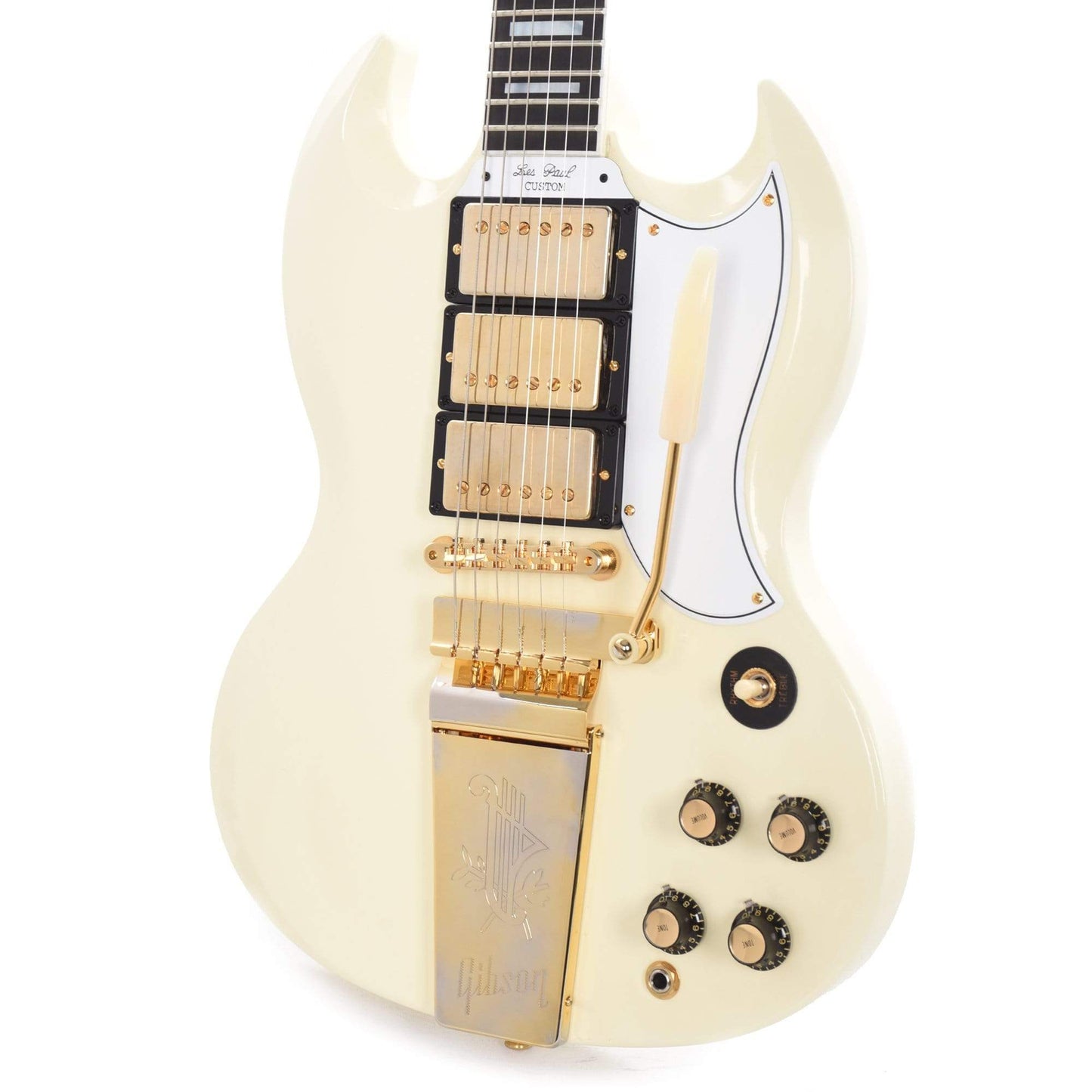 Gibson Custom Shop 1963 Les Paul SG Custom Reissue w/Maestro Classic White VOS Electric Guitars / Solid Body