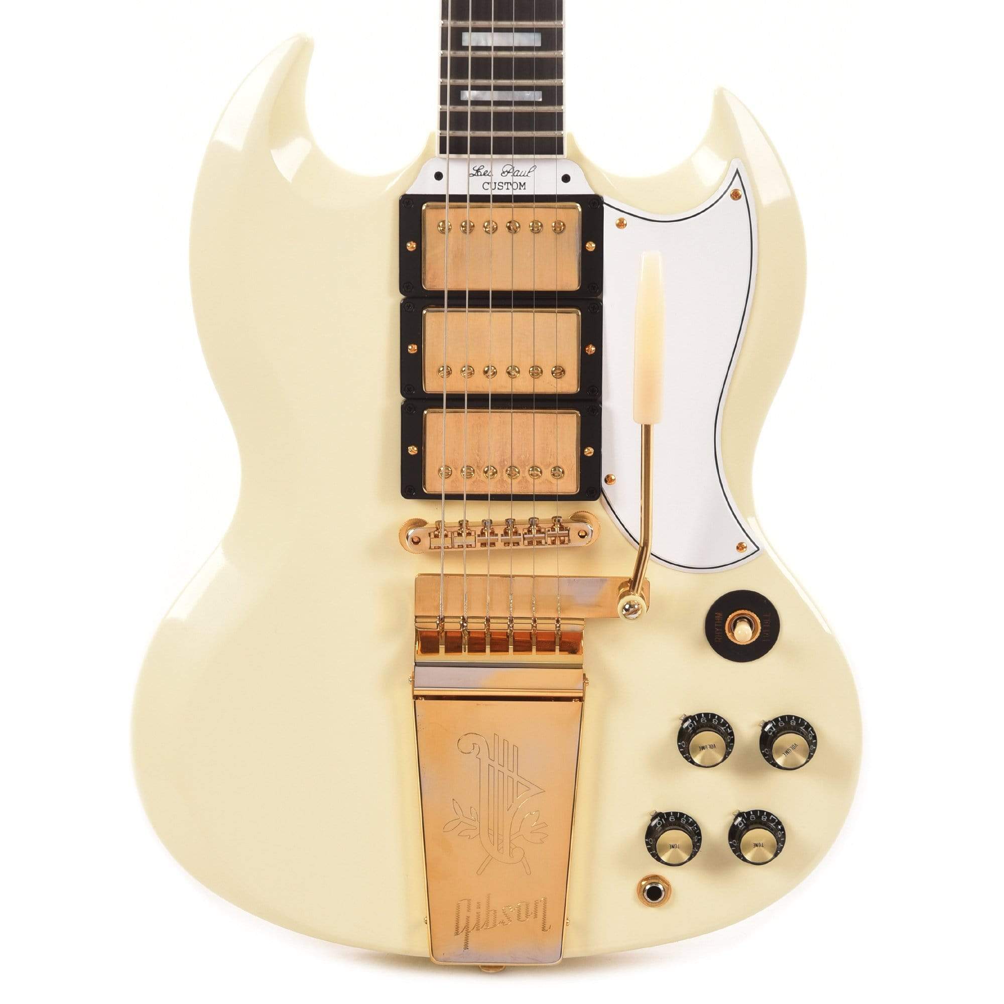 Gibson Custom Shop 1963 Les Paul SG Custom Reissue w/Maestro Classic White VOS Electric Guitars / Solid Body