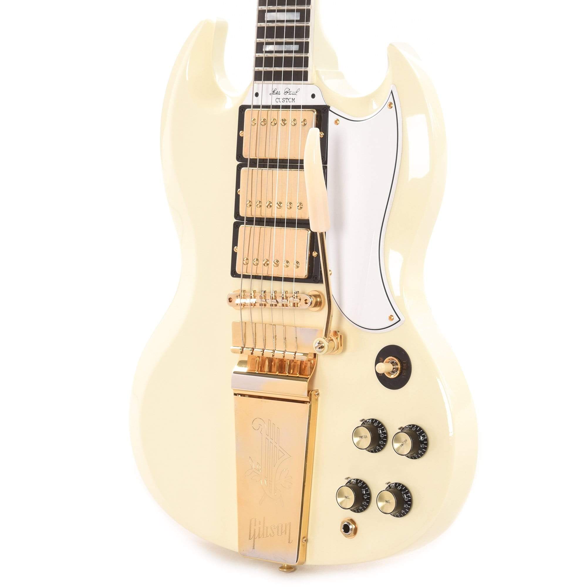 Gibson Custom Shop 1963 Les Paul SG Custom Reissue w/Maestro Classic White VOS Electric Guitars / Solid Body