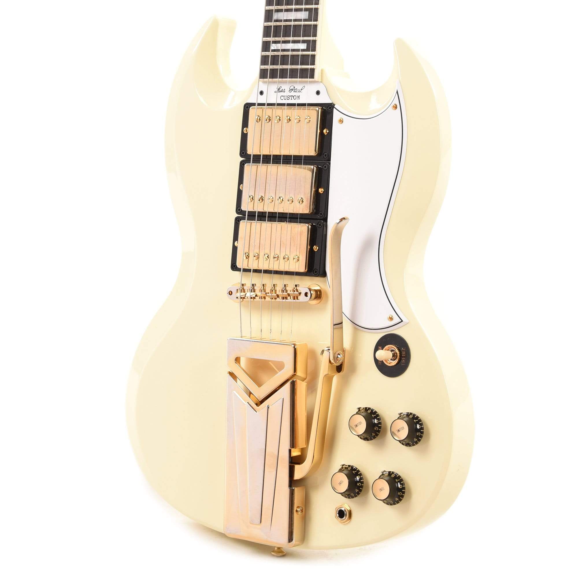 Gibson Custom Shop 60th Anniversary 1961 SG Les Paul Custom Classic White VOS w/Sideway Vibrola Electric Guitars / Solid Body