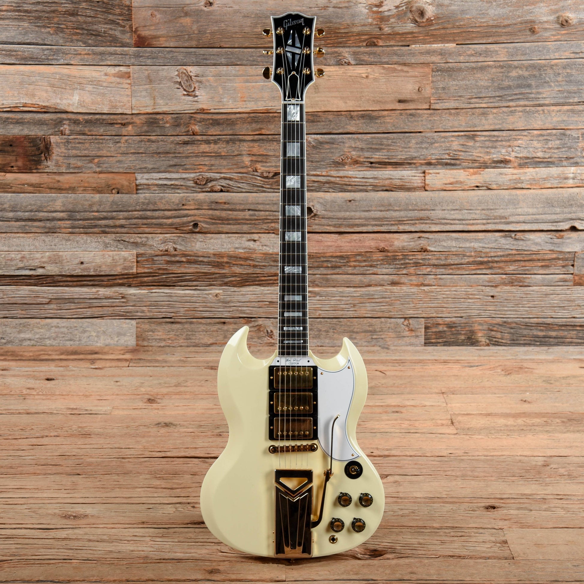 Gibson Custom Shop 60th Anniversary 1961 SG Les Paul Custom Classic White VOS w/Sideway Vibrola Electric Guitars / Solid Body